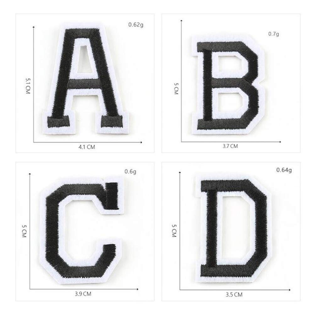 Healifty 26pcs White Alphabet Letter Stickers - DIY Sewing Applique Patches for Shoes, Clothes & Crafts - Perfect for Kids' Shoe Decoration & Personalized Clothing Projects