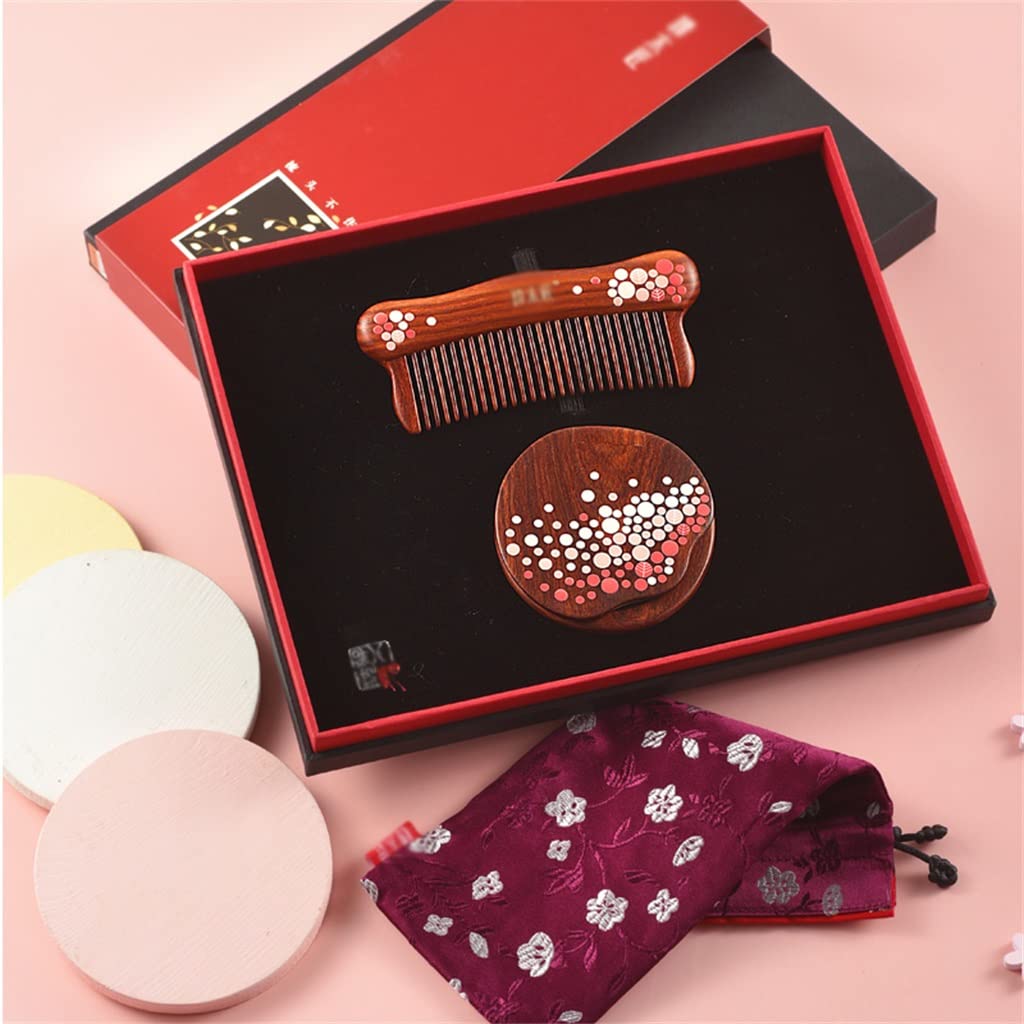 Portable Comb and Mirror Set - Perfect Gift for Hair Care, Long & Short Hair - Home & Travel Use - Personal Grooming Essential for Women & Men