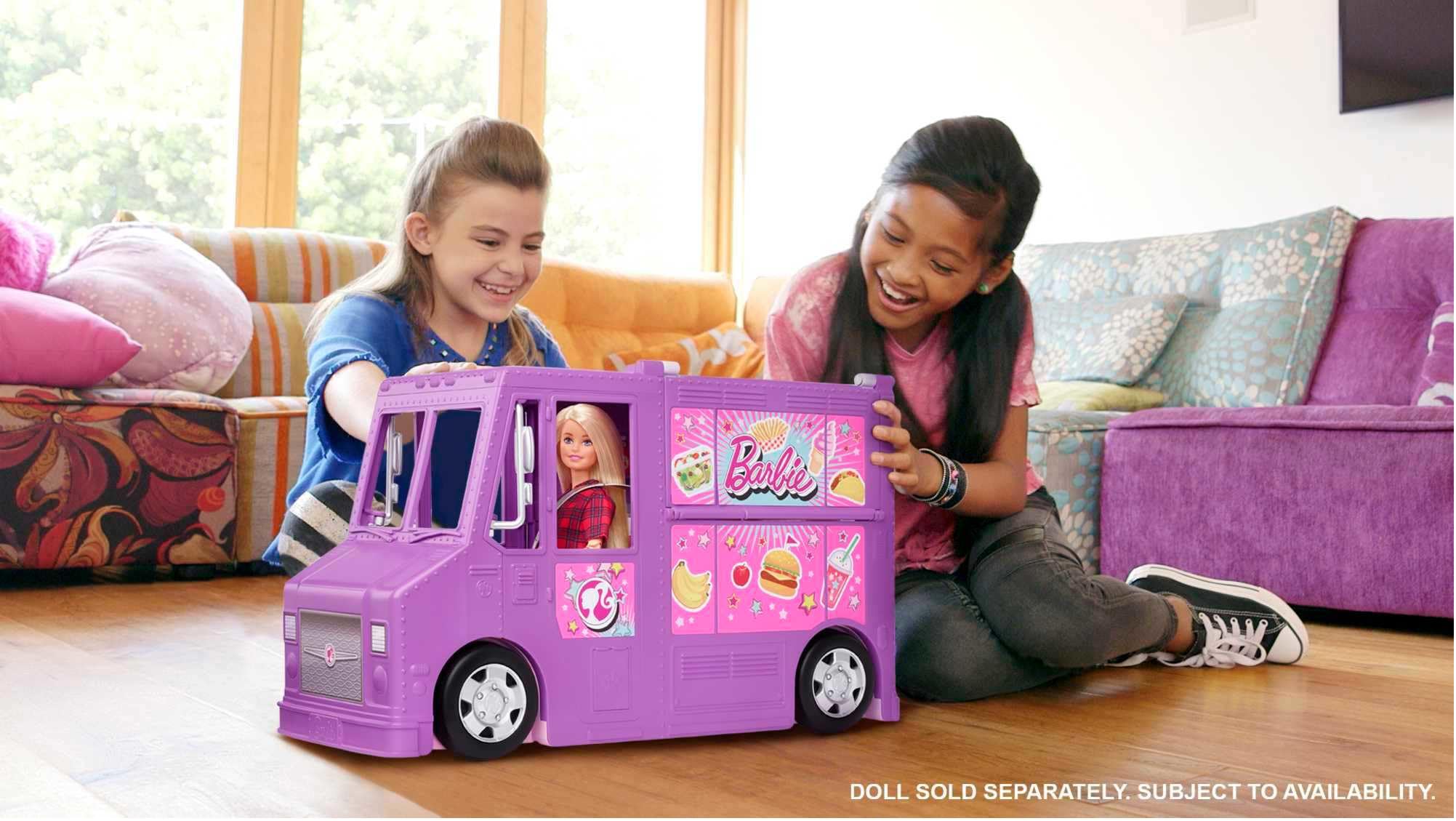Barbie Fresh 'n Fun Food Truck Playset - Interactive Pretend Play Toy for Kids with Lights & Sounds - Perfect for Birthday Gifts & Imaginative Playtime (Ages 3+)