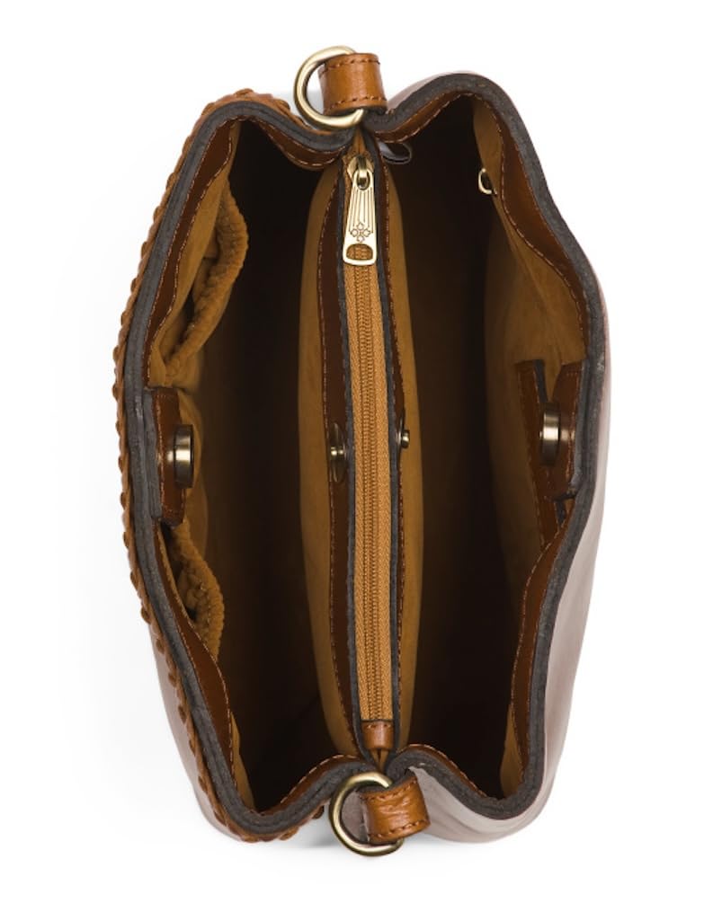 Patricia Nash Genuine Leather Ledra Bucket Crossbody Bag for Women - Stylish Handbag for Everyday Use, Travel & Shopping