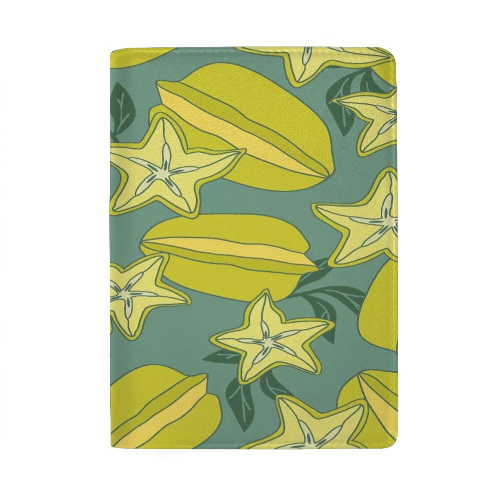 Exotic Fruits Leather Passport Holder - Lightweight Travel Wallet Case 4.5 x 6.5 Inch - RFID Blocking for Secure ID Protection - Perfect for Airports, Vacations & International Trips