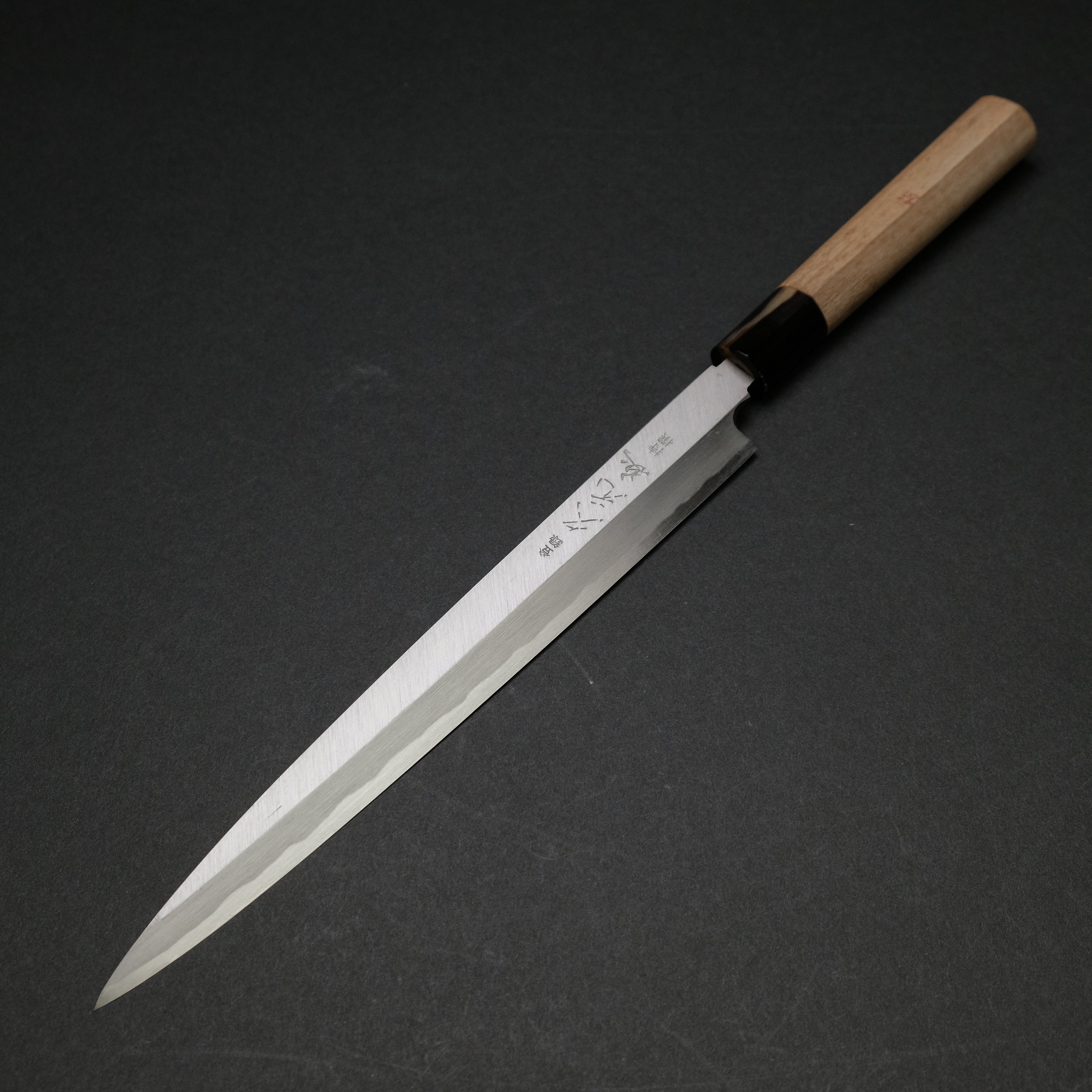 Premium Vintage Left-Handed Fugubiki 240mm Japanese Knife - Carbon Steel Blade with Magnolia Wood Handle - Perfect for Sushi, Sashimi & Precision Cutting
