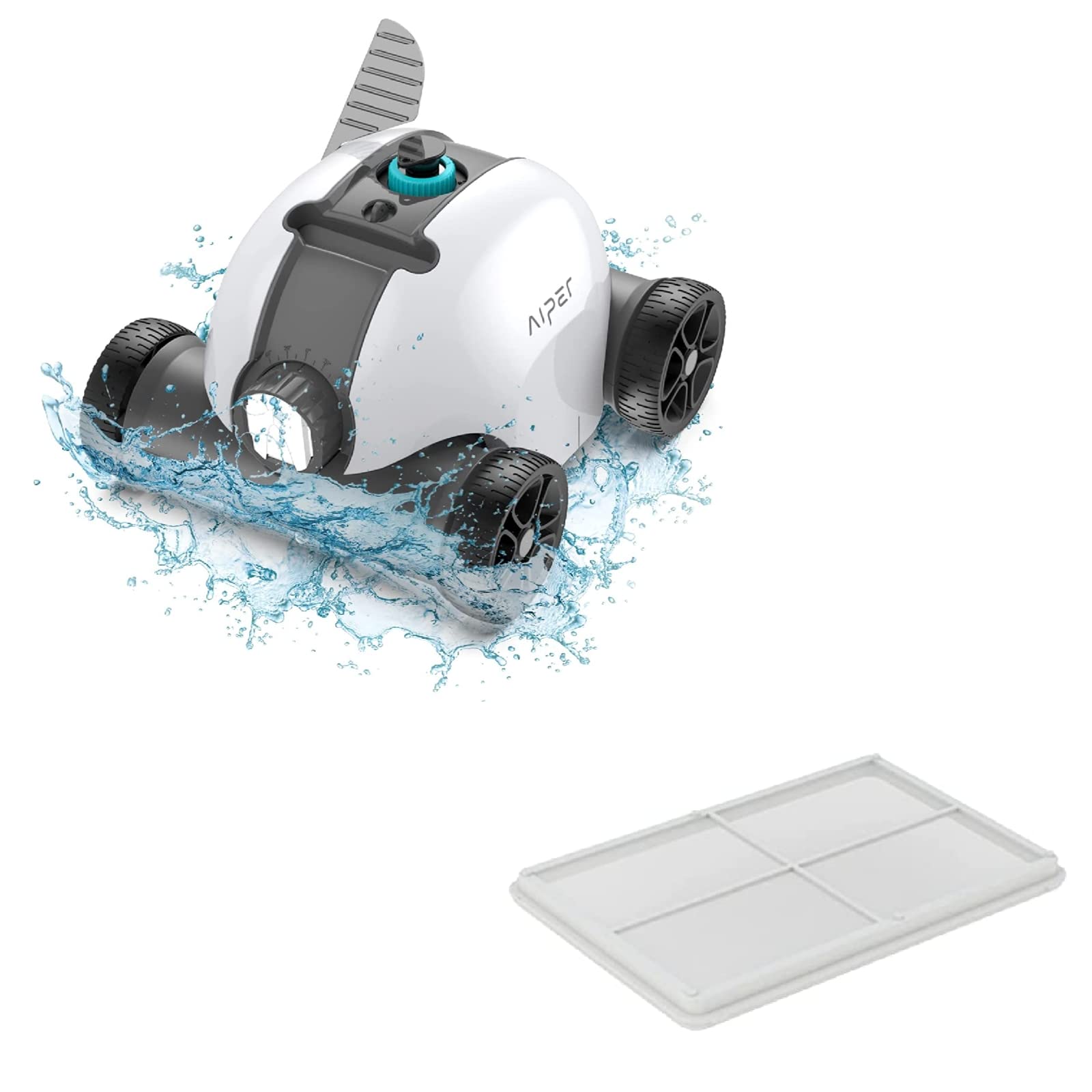 AIPER Seagull 1000 Cordless Robotic Pool Cleaner with Replaceable Filter Tray - Automatic Above Ground & Inground Pool Vacuum for Leaves, Debris - Perfect for Backyard, Residential & Commercial Pools