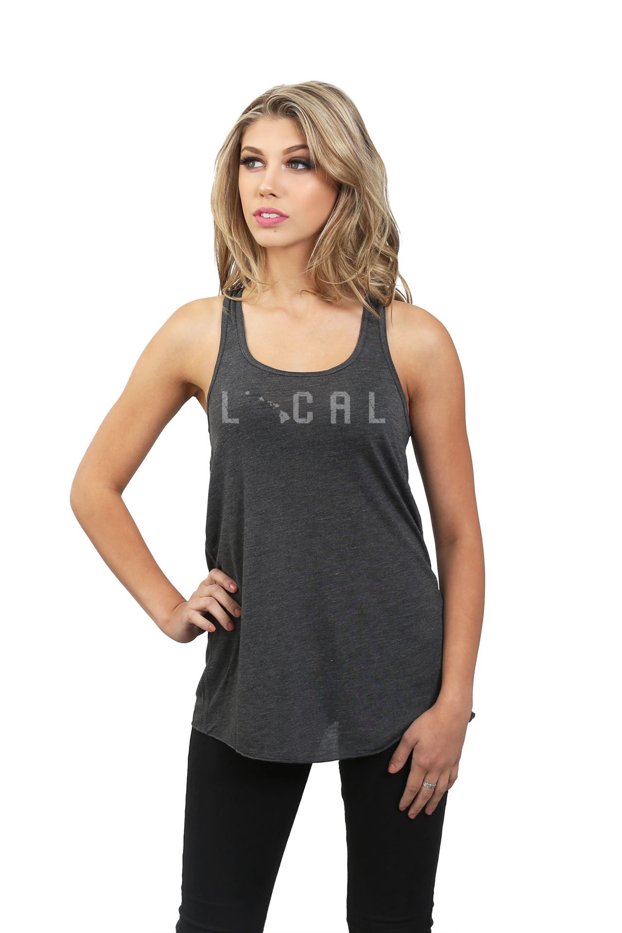 Hawaiian Women's Flowy Racerback Tank Top - Breathable Sleeveless Summer Blouse for Beach, Travel & Casual Wear
