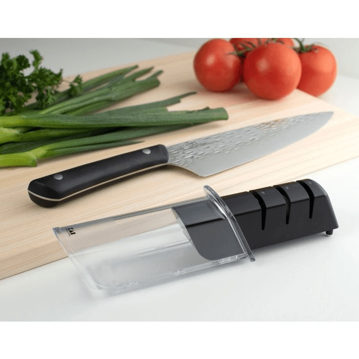 Shun Kai Diamond & Ceramic Retractable Knife Sharpener - Professional Kitchen Tool for Chefs & Home Cooks - Perfect for Sharpening Kitchen, Pocket & Hunting Knives