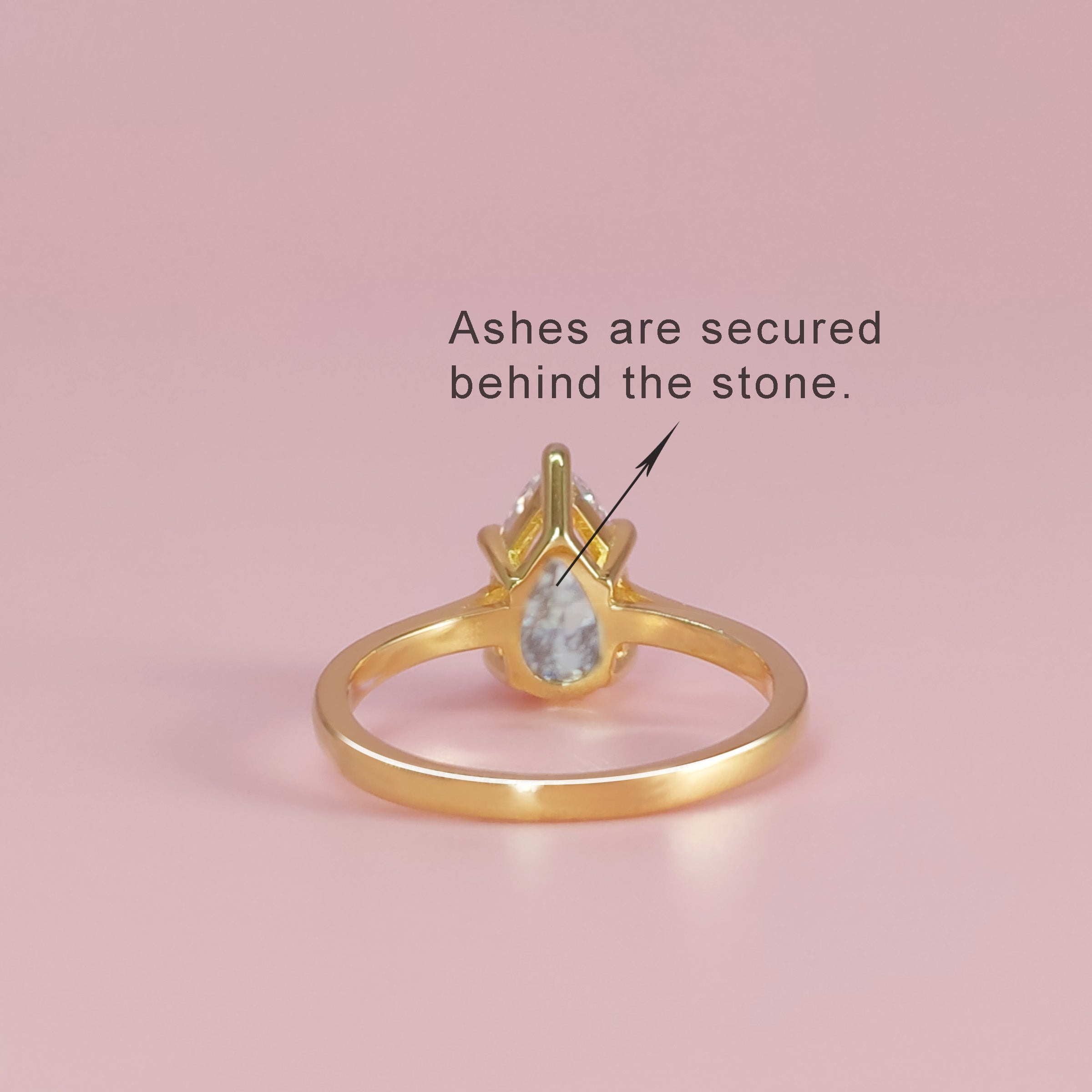 Luminous Lily: Pear Cut Moissanite Ashes Ring for Women - Elegant Memorial Jewelry for Loved Ones | Perfect for Remembrance, Sympathy Gifts & Special Occasions