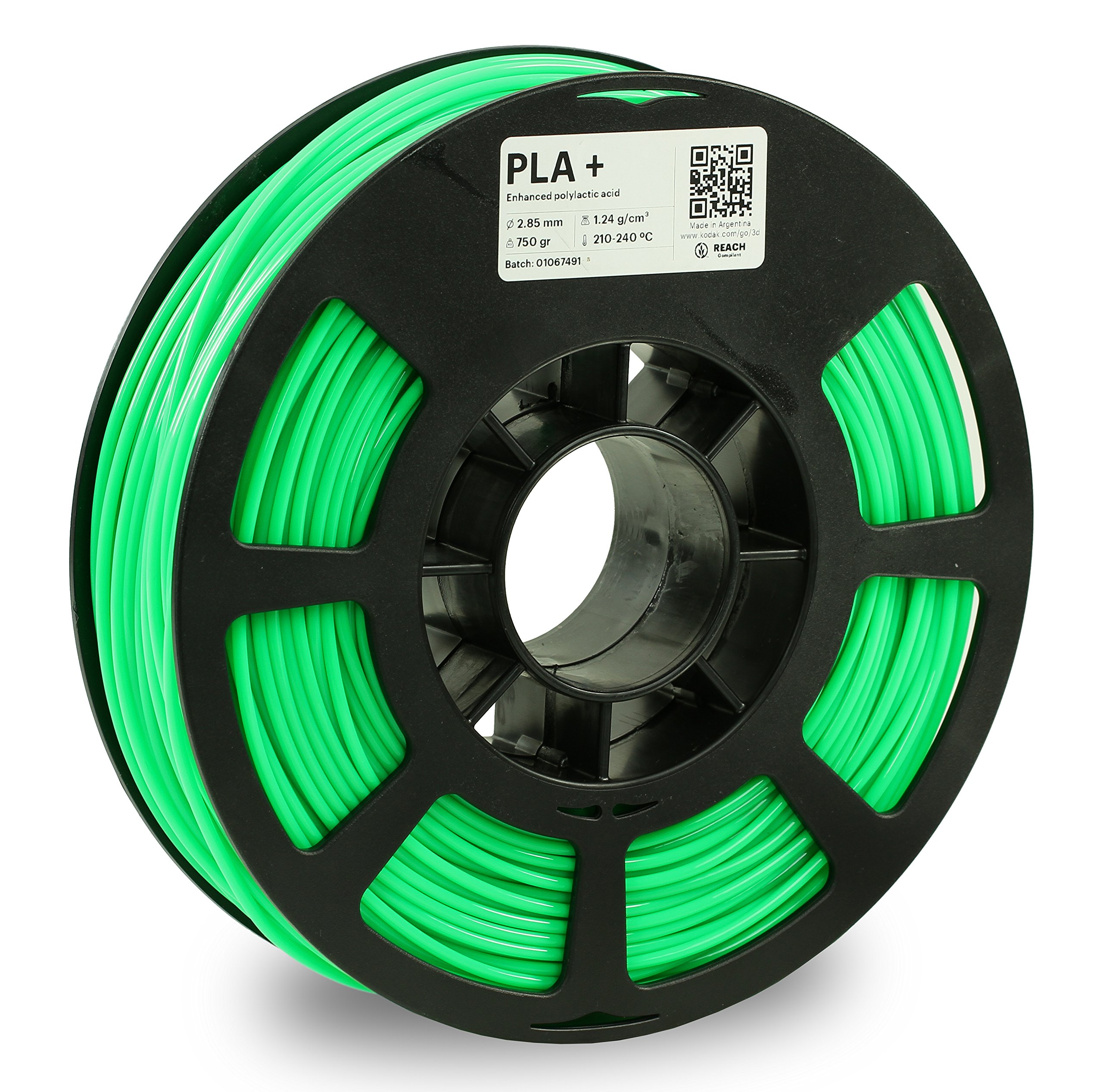 KODAK PLA Plus 3D Printer Filament - 2.85mm Diameter ±0.02mm Accuracy - 750g (1.7lbs) Spool - Neon Green Filament for 3D Printing, DIY Projects & Prototyping