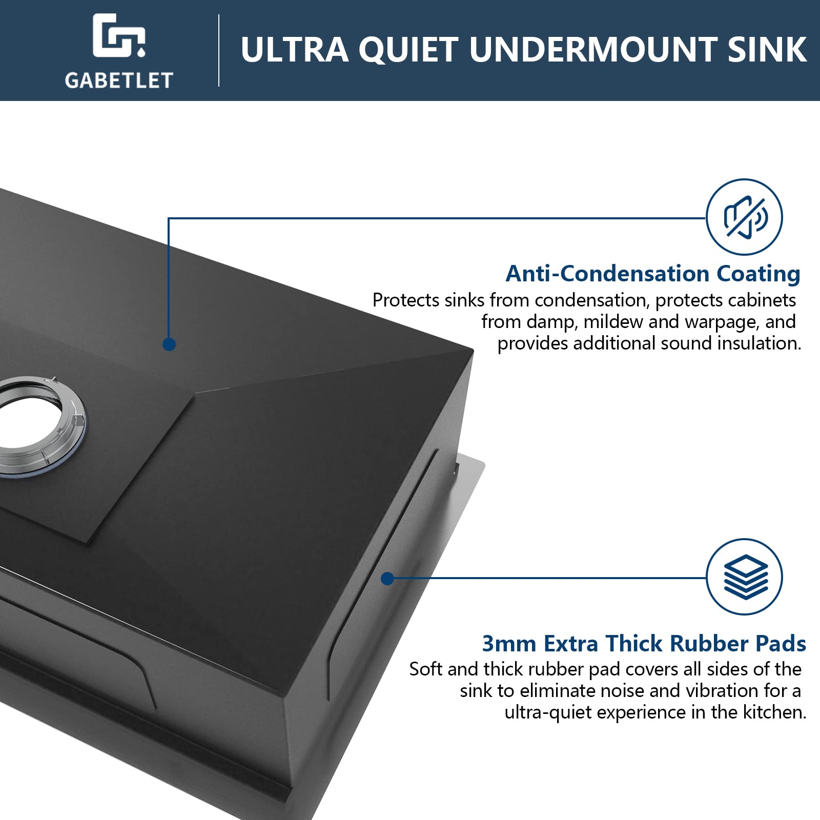 27-inch Undermount Workstation Kitchen Sink - 16 Gauge Stainless Steel with Nano Coating & Brushed Matte Black Finish - Single Bowl Deep Sink with Ledge & Accessories - Perfect for Modern Kitchens, Food Prep, and Heavy-Duty Cooking
