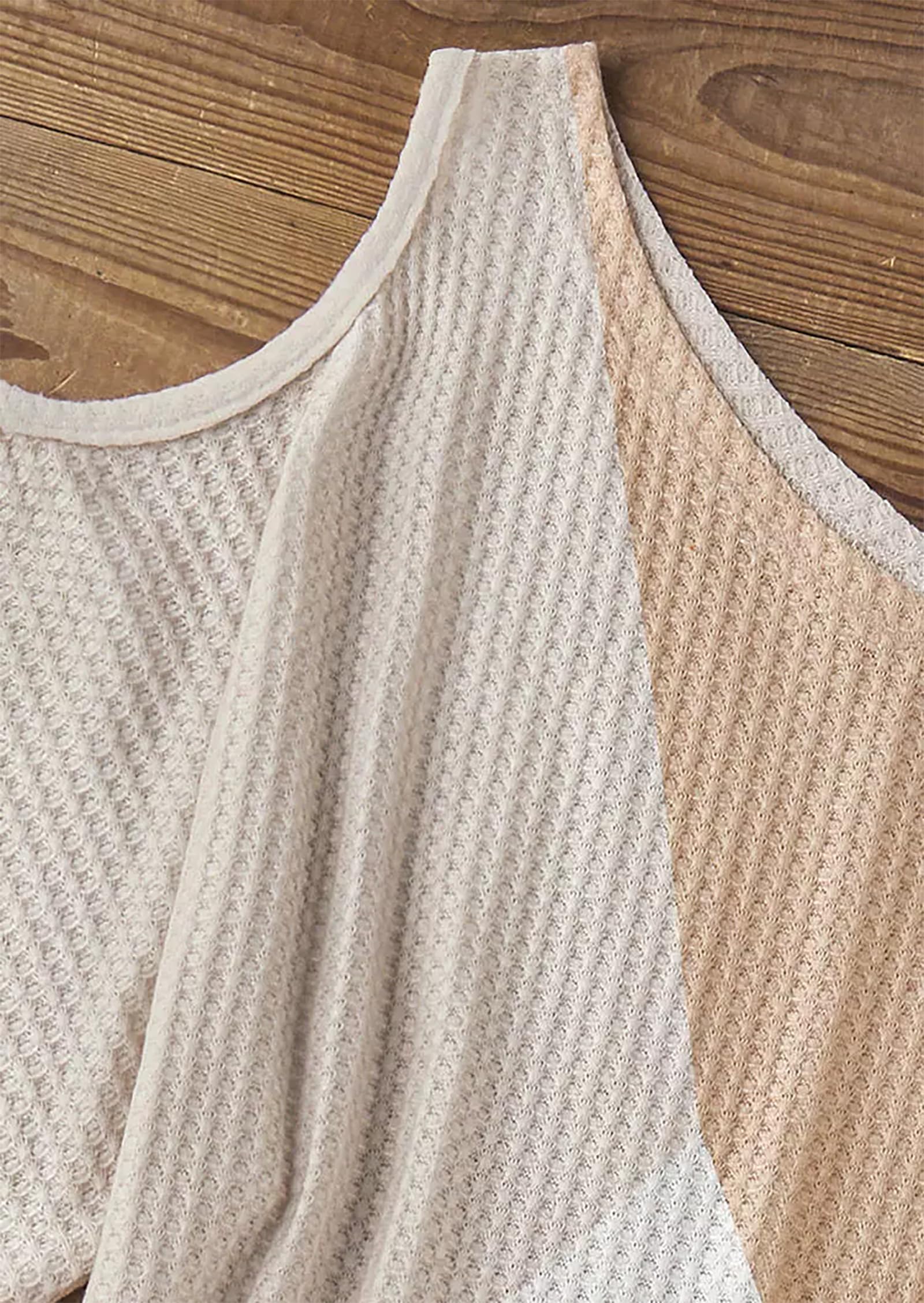 YeonYoonA Women's Color Block Waffle Cold Shoulder Blouse - Batwing Half Sleeve Loose Top for Casual Wear, Office Outfits & Spring Fashion