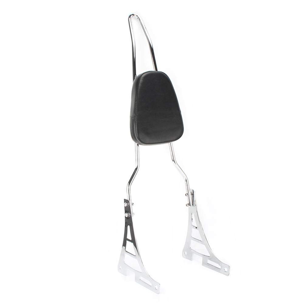 Detachable Motorcycle Rear Passenger Seat Backrest Sissy Bar with Cushion Pad for Harley Sportster XL 883/XL 1200 (2004-2018) - Chrome Finish | Comfortable Support for Long Rides & Passenger Safety