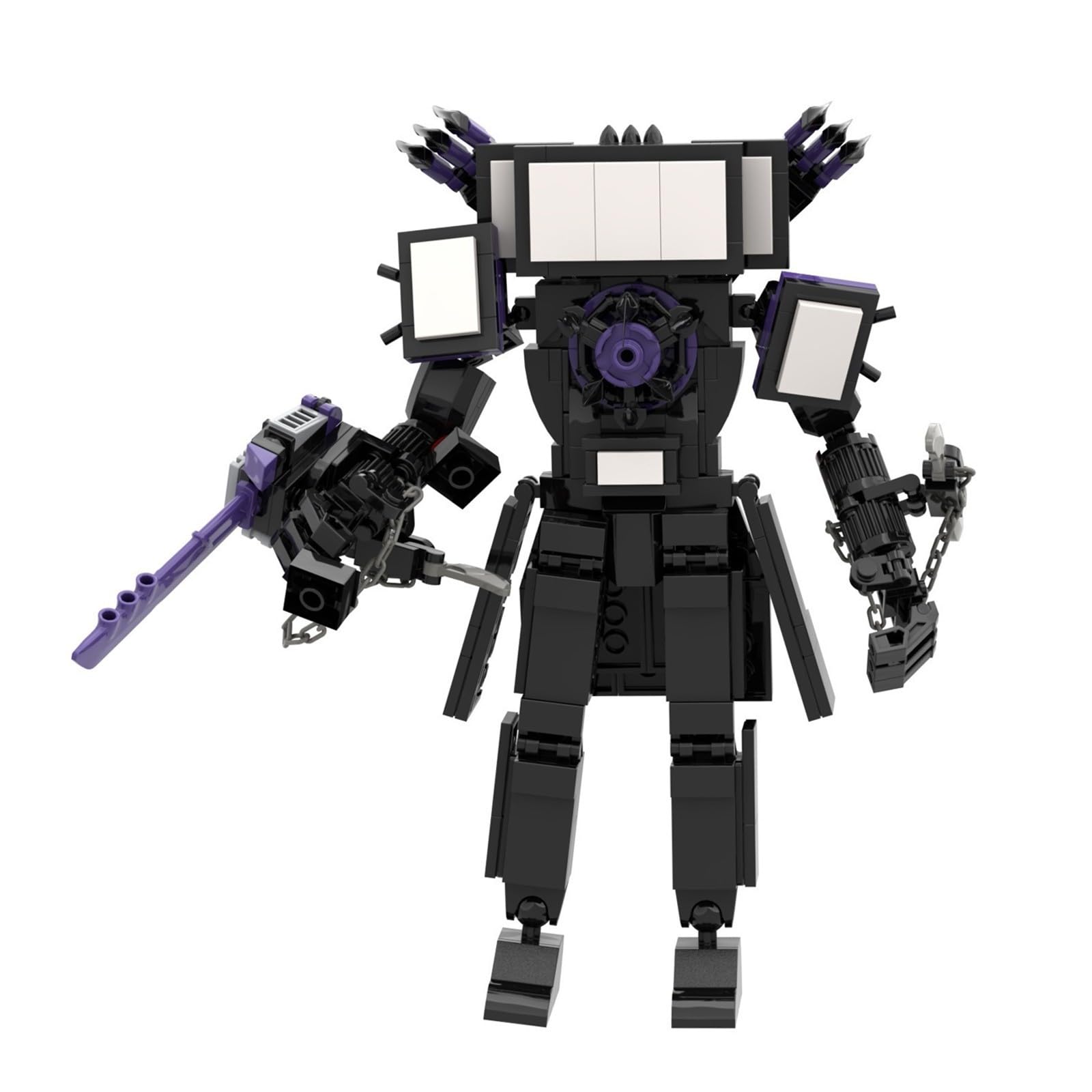 Skibid Toilet TV Man Action Figure Building Blocks Set - Titan TV Man, Toilet Titan & Knife Chain TV Man Multiverse Series - Creative Construction Toy for Kids & Collectors - Perfect for Role Play, Display & Gift Giving