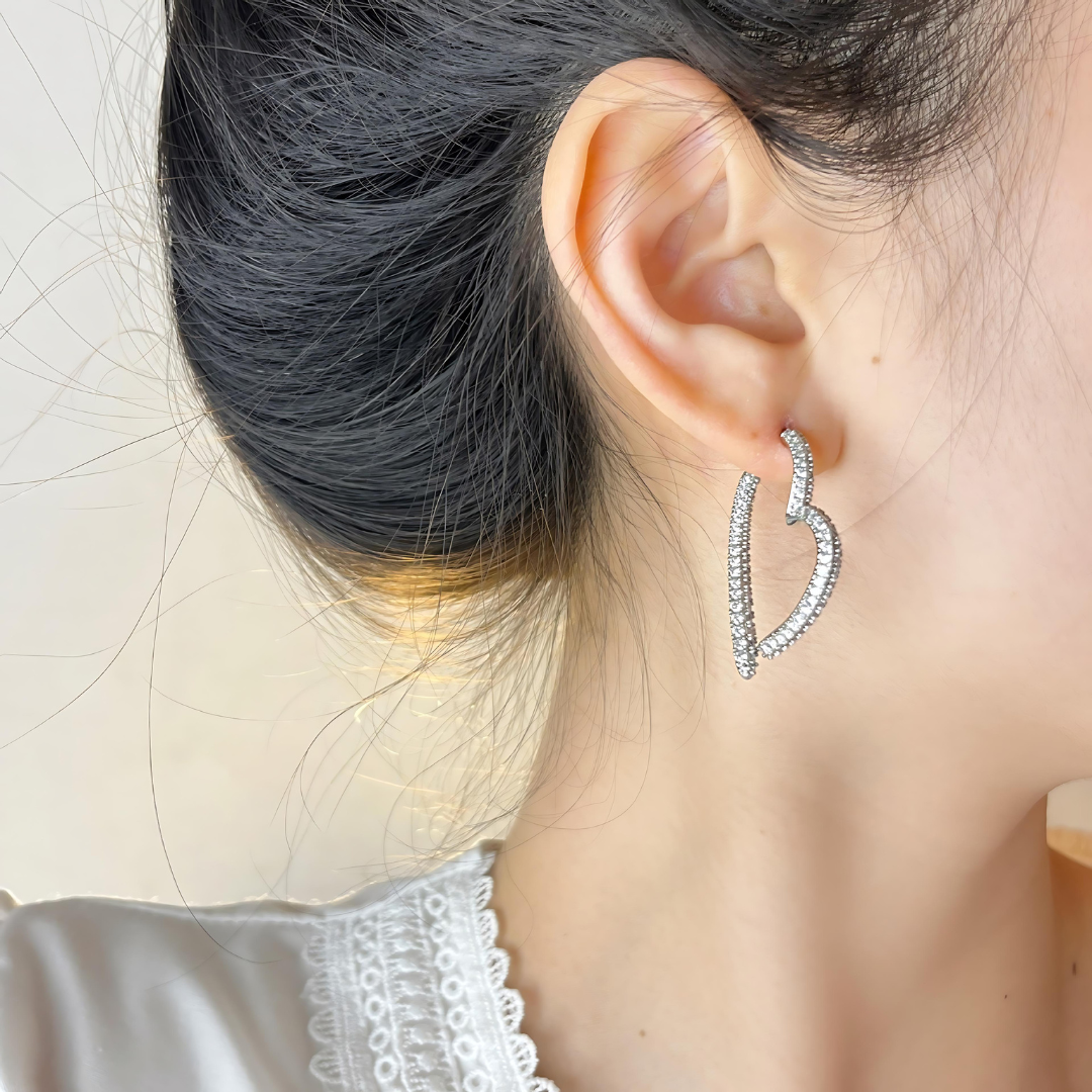 Luxury 14K Gold Heart Spiral Hoop Earrings for Women - Elegant Dainty Jewelry Gift for Valentine's Day, Anniversary & Date Night | A7691