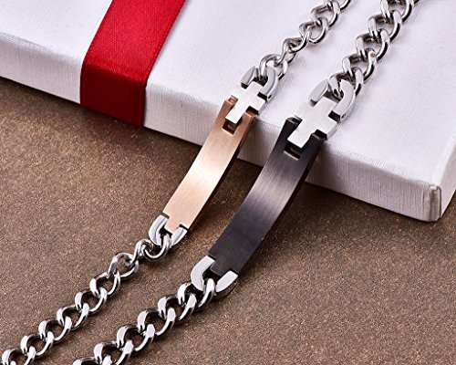 Stylish Stainless Steel Couple Bracelets - Matching Jewelry Set for Him & Her - Perfect Anniversary, Wedding, or Valentine's Day Gift - Ideal for Romantic Dates and Special Occasions