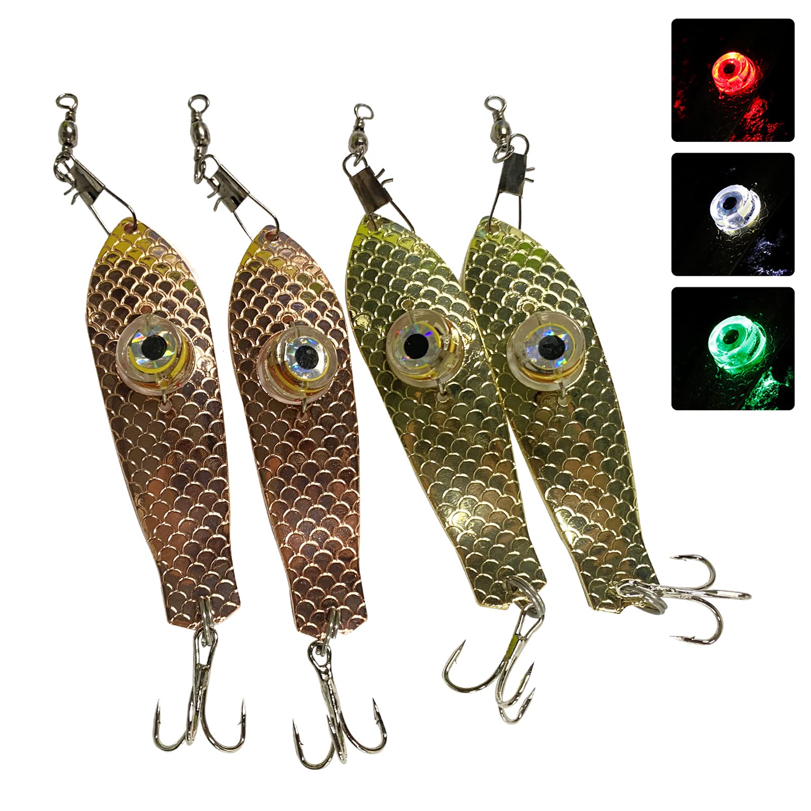 **2/4PCS LED Fishing Lures Kit - Deep Drop Flashing Strobe Lights, Water-Activated Bass Lures for Saltwater & Freshwater - Attracts Bass, Halibut & More - Perfect for Night Fishing & Deep Sea Angling**