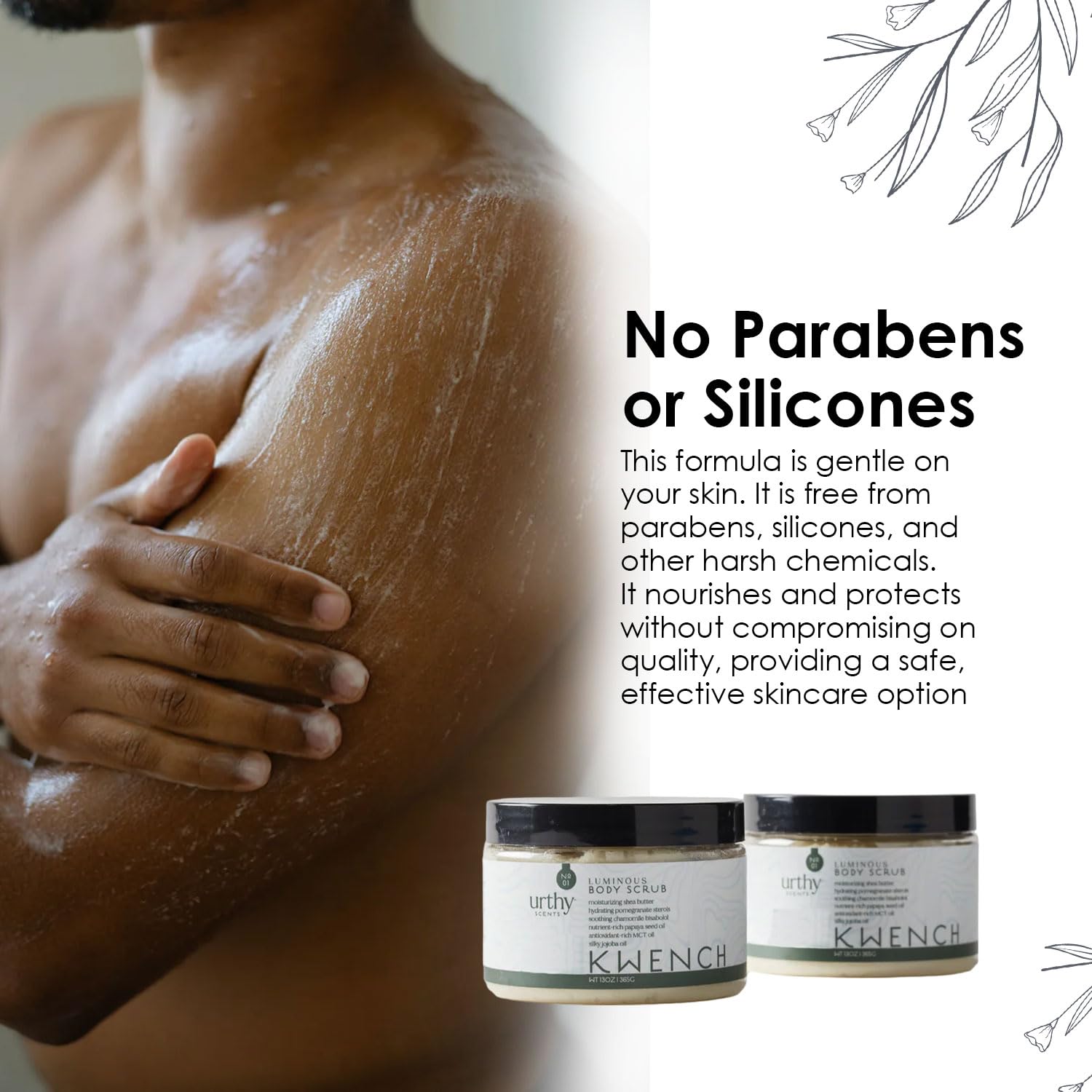 Exfoliating Body Scrub for Sensitive Skin - Moisturizing & Smoothing Booty Scrub with Natural Ingredients | Gentle Full Body Care Treatment for Softer Skin | Spa, Shower & Self-Care Routine (Eternal Zen)
