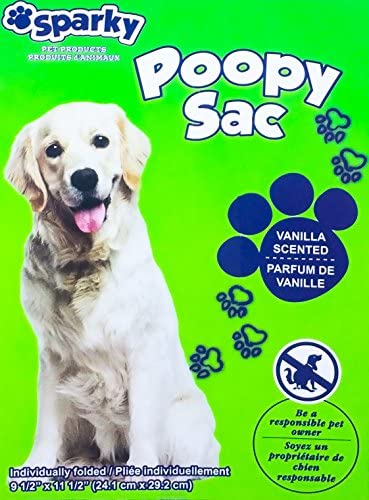 Sparky Dog Poop Bags - Extra Large 300 Count, Vanilla Scented Waste Bags with Handles & Textured Surface for Easy Pickup | Biodegradable Dog Waste Bags for Park Walks, Backyard Cleanup & Travel Use