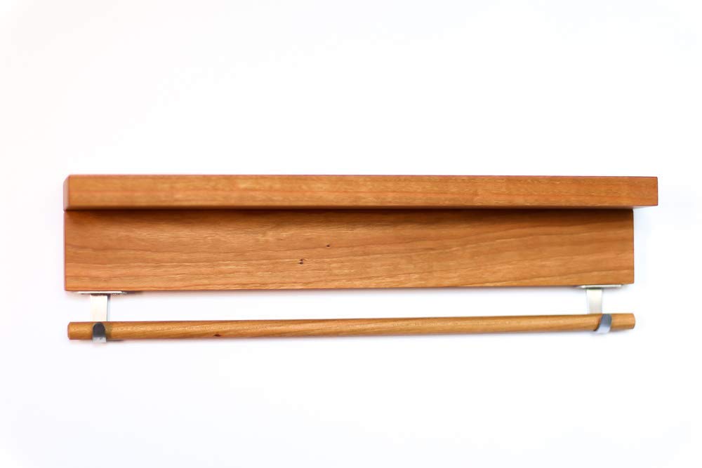 Natural Wood Wall Trophy Holder with Shelf - Medal & Ribbon Display Rack for Sports, Running, Dance Awards - Perfect for Home, Office, or Gym Decor