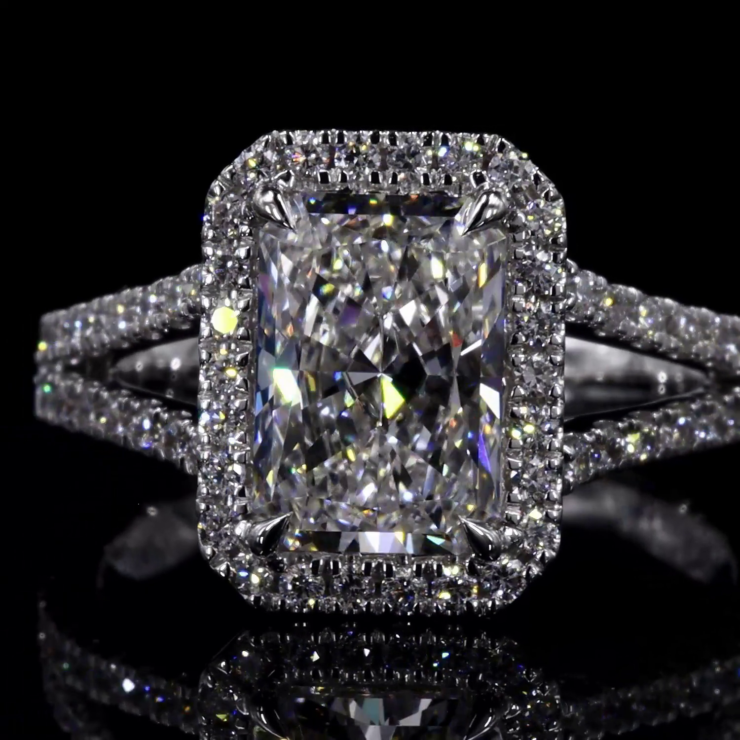 2.13 Carat Lab Grown Radiant Cut F VS1 Diamond Engagement Ring in 14K White Gold with Split Shank - Perfect for Proposals, Anniversaries & Special Occasions