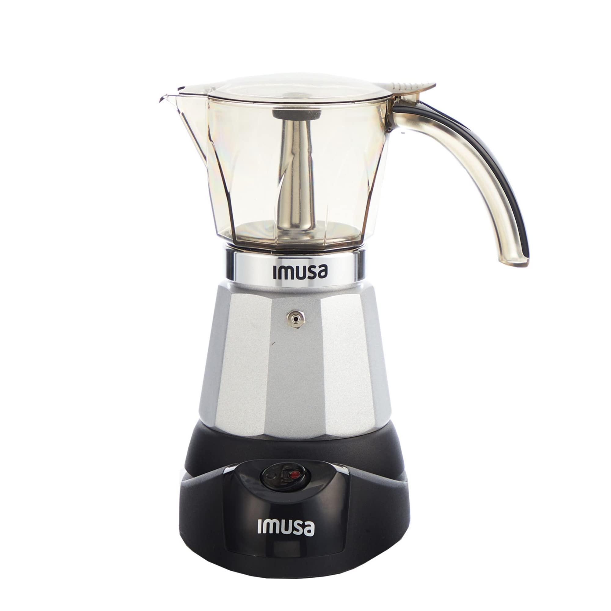 IMUSA 6-Cup or 3-Cup Electric Espresso Coffee Maker Machine, Silver - Perfect for Home, Office & Small Kitchens