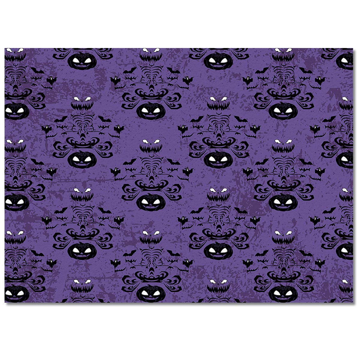 5' x 8' Non-Slip Halloween Area Rug with Ghost Pumpkin Bats Design - Purple Haunted Mansion Themed Carpet for Living Room, Bedroom, Dorm & Party Decor | Spooky Home Decor Floor Mat