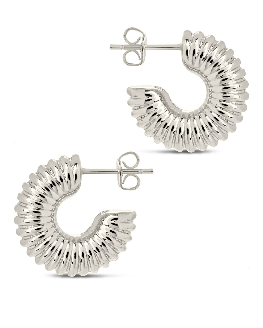 Eliza Ribbed Hoop Earrings for Women - Gold & Silver Fashion Jewelry - Perfect for Parties, Weddings & Everyday Wear