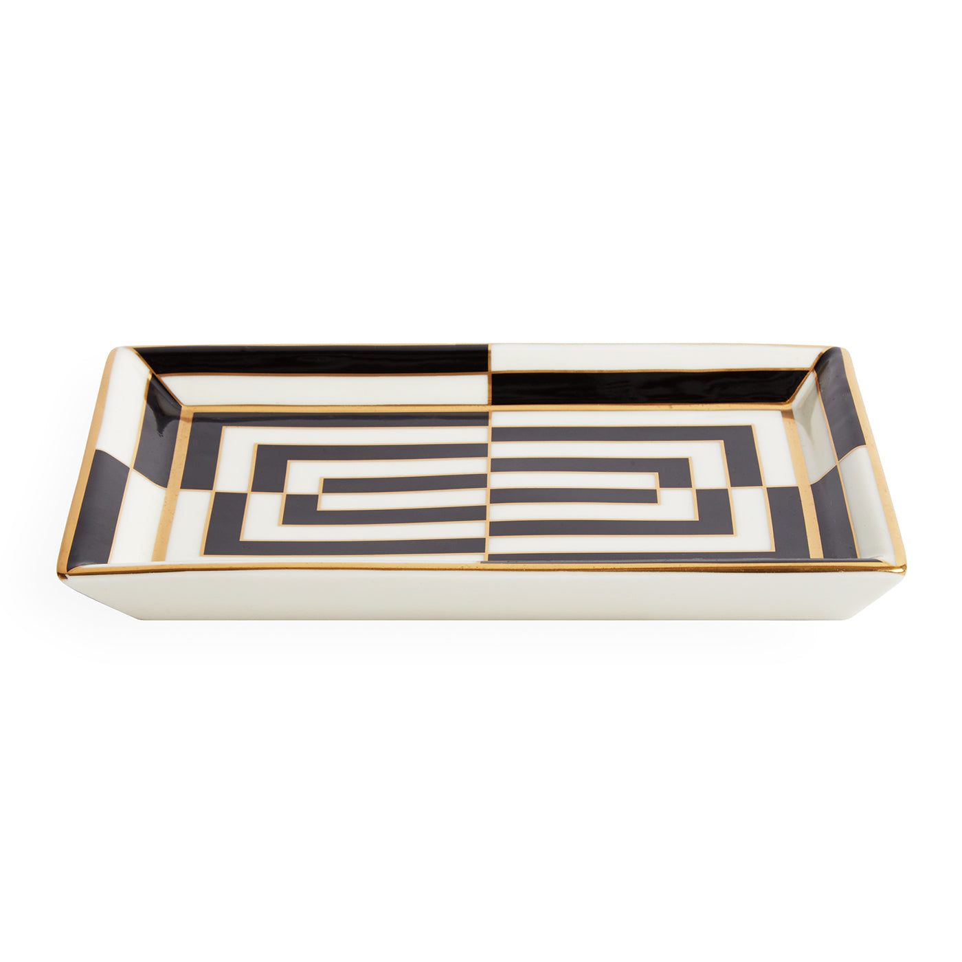 Op Art Rectangle Tray - Modern Abstract Geometric Serving Tray for Home Decor, Coffee Table Centerpiece, and Party Serving | Perfect for Living Room, Dining Table, and Gift Giving