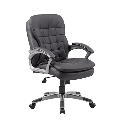 UrbanPro Mid Back Executive Office Chair - Black & Pewter - Ergonomic Desk Chair for Home & Office Workspace