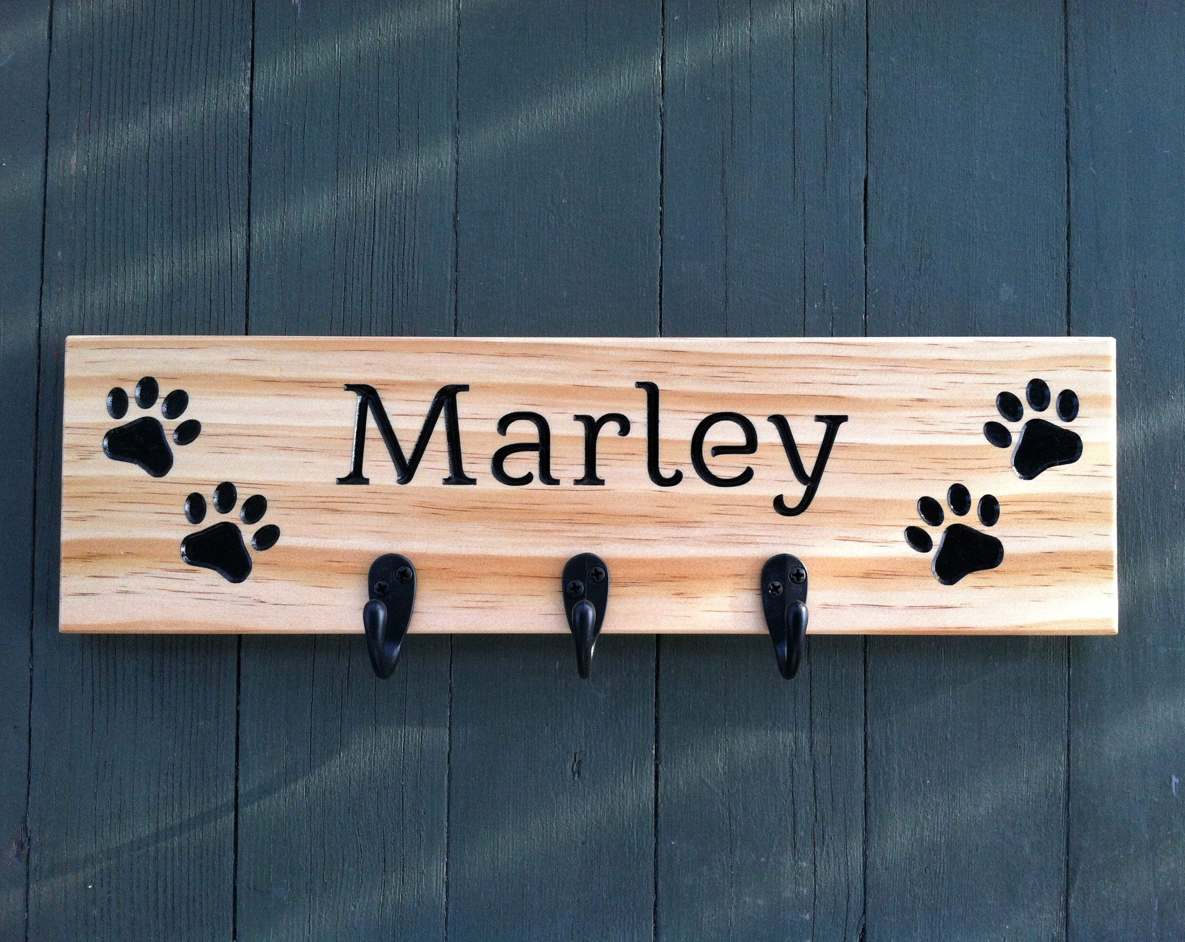 Personalized Dog Leash Holder Wall Mount - Durable Pet Leash Hook & Hanger for Home Entryway, Garage, or Mudroom Organization | Perfect for Dog Owners