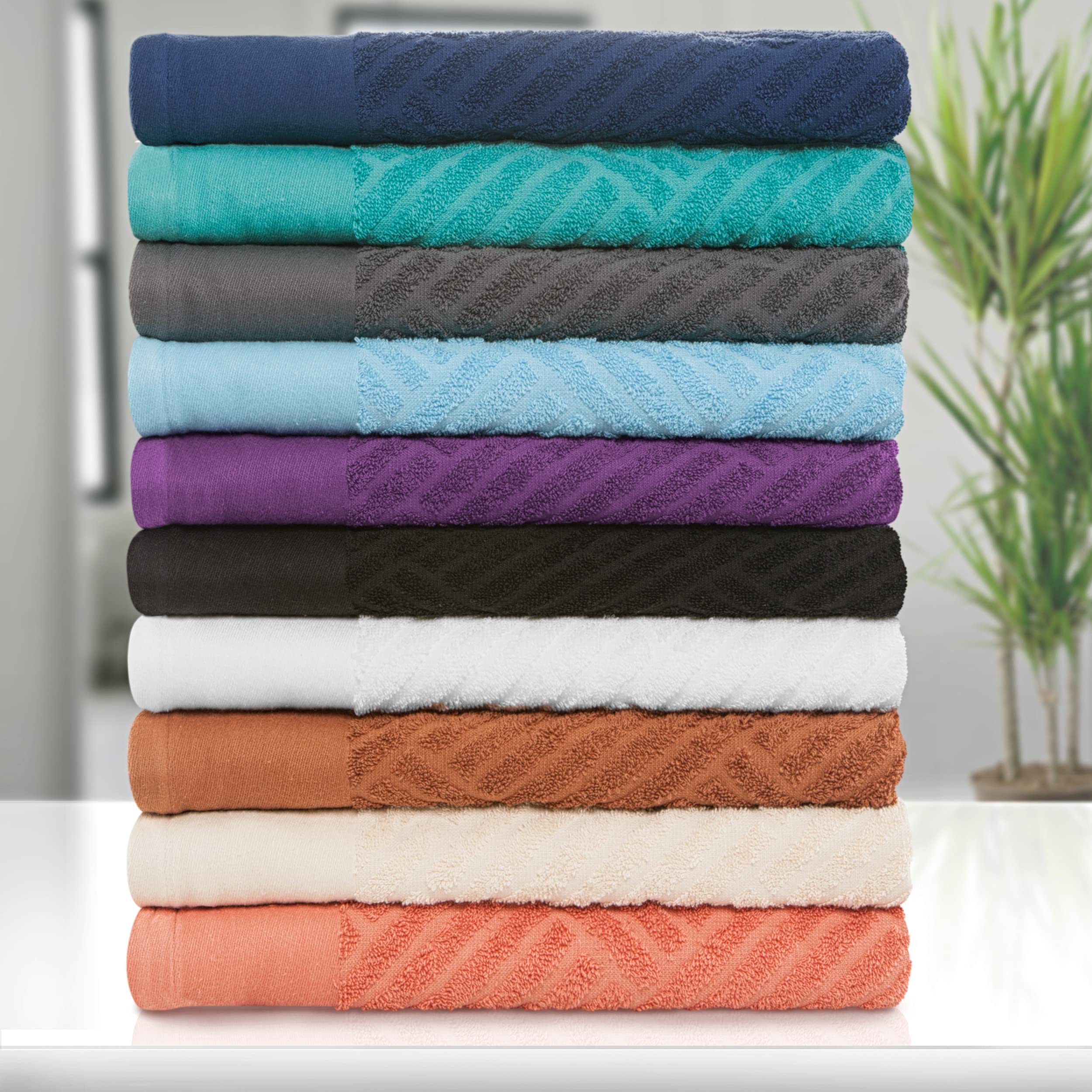 Luxury Egyptian Cotton Towels 6-Piece Set - 2 Bath Towels, 2 Face Towels & 2 Hand Towels | Hotel Quality, Ultra Soft & Breathable | Perfect for Spa, Bathroom & Guest Use