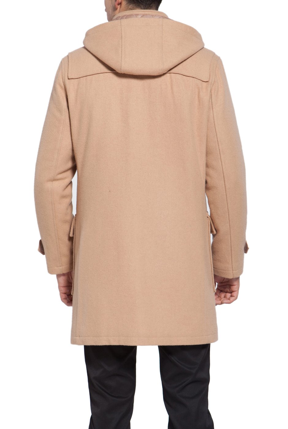 BGSD Men's Benjamin Wool Blend Single Breasted Hooded Duffle Coat - Winter Warm Toggle Jacket for Walking & Outdoor Activities (Available in Big & Tall Sizes) - Perfect for Casual Wear, Commuting and Cold Weather Protection