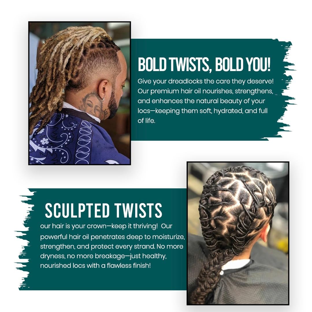 Premium Locafella Hair Growth Oil for Dreadlocks & Natural Hair - Moisturizing Scalp Treatment with Shine Enhancer for Braids, Faux Locs, Twists & Sisterlocs | Daily Hair Care Solution for Stronger, Healthier Locks