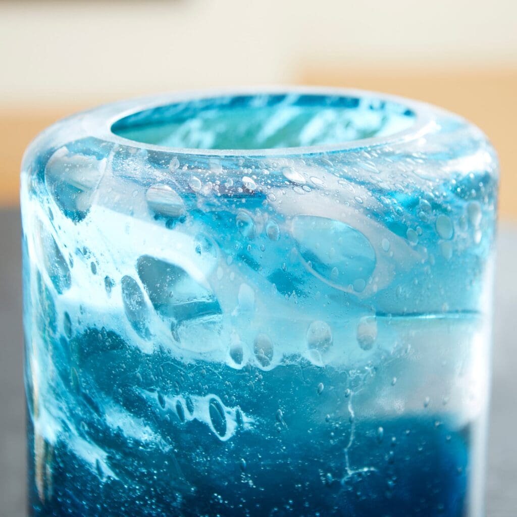 Cyan Design 11066 Spruzzo Vase - Large Blue Ceramic Vase for Home Decor, Wedding Centerpiece & Living Room Table Decor