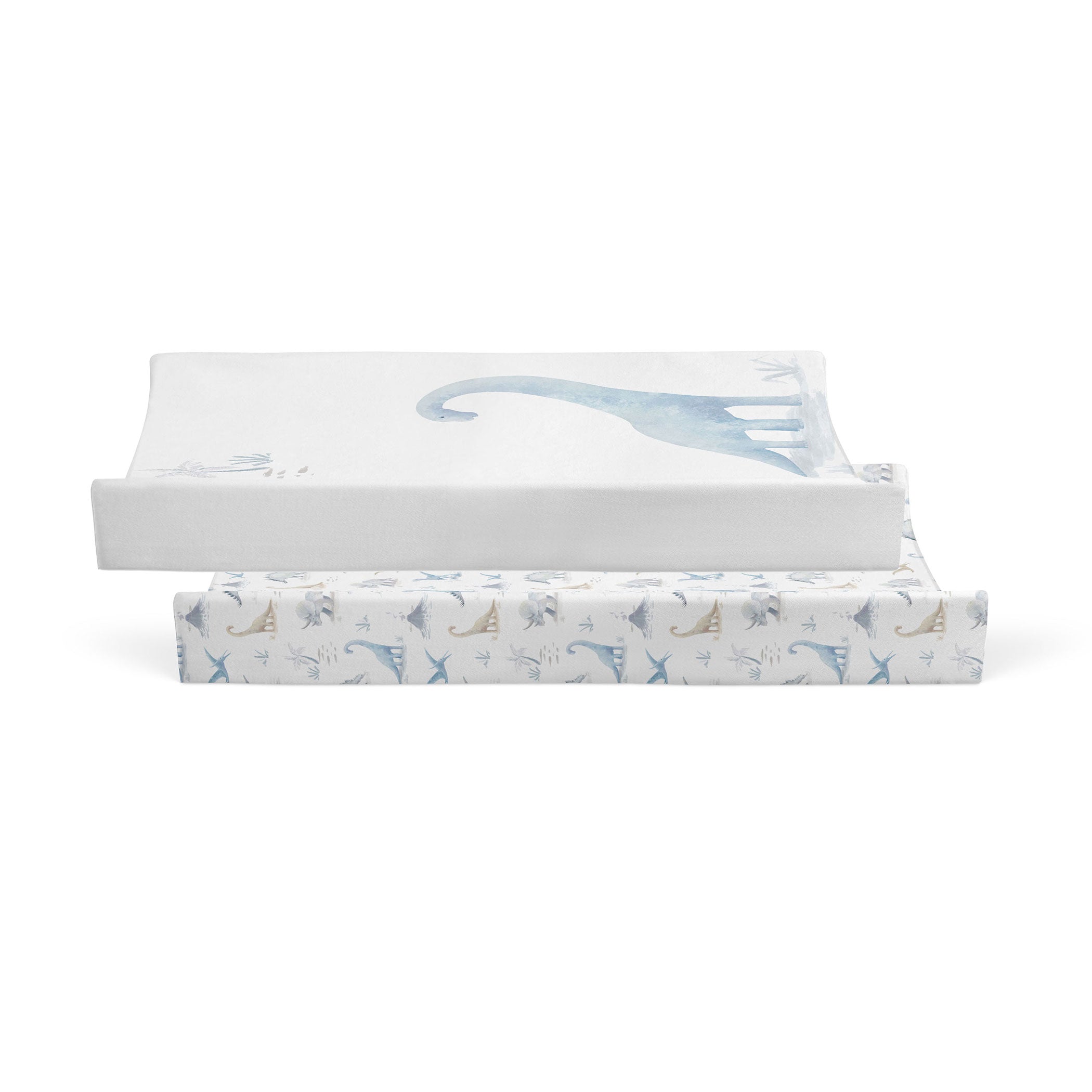 Jurassic Bamboo 2-Pack Waterproof Changing Pad Covers for Baby - Dinosaur Nursery Essentials for Diaper Changing Station & Travel