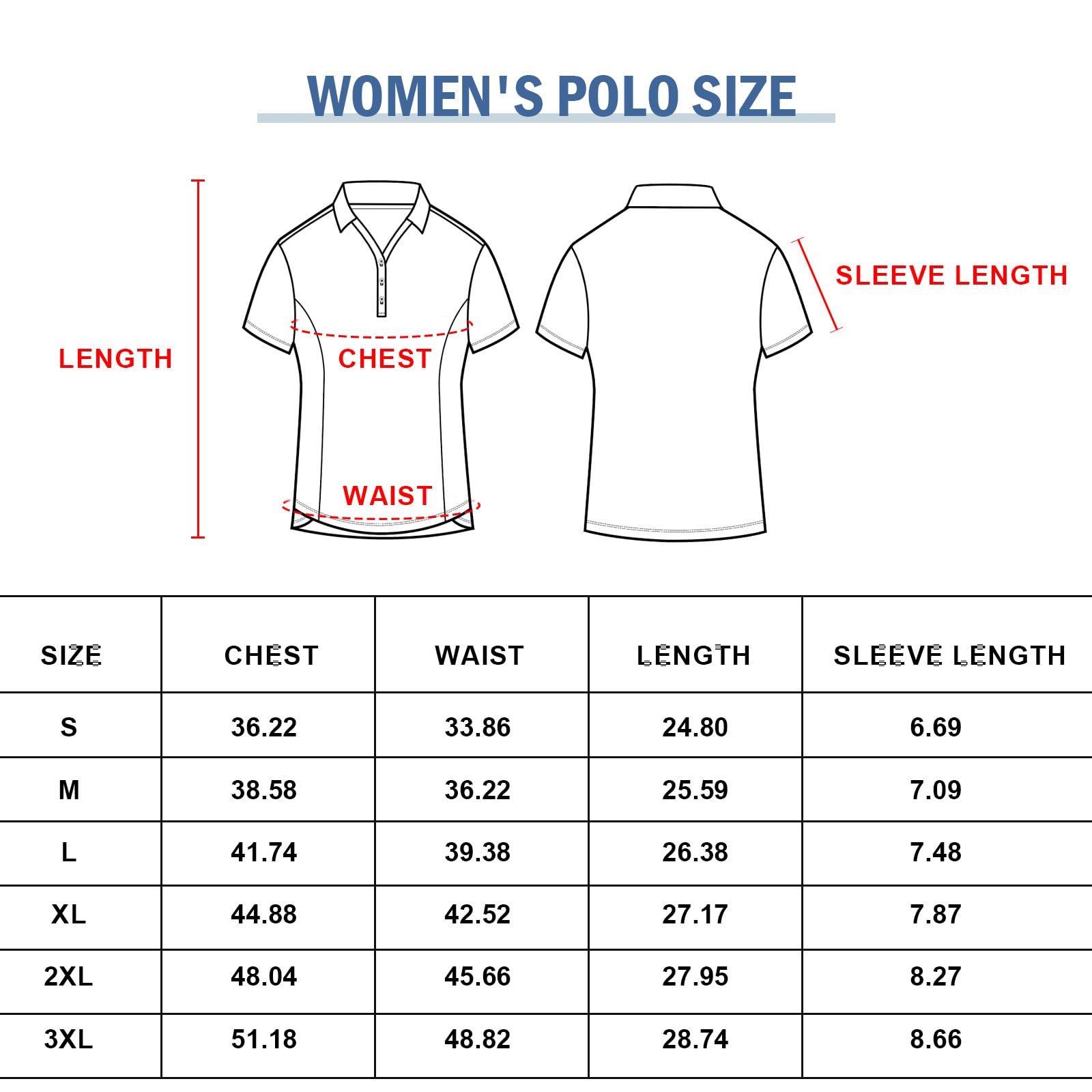 Women's Quick Dry Polo Shirt Short Sleeve UPF 50+ - Golf, Athletic & Casual Work Tops - Perfect for Golfing, Gym Workouts & Office Wear