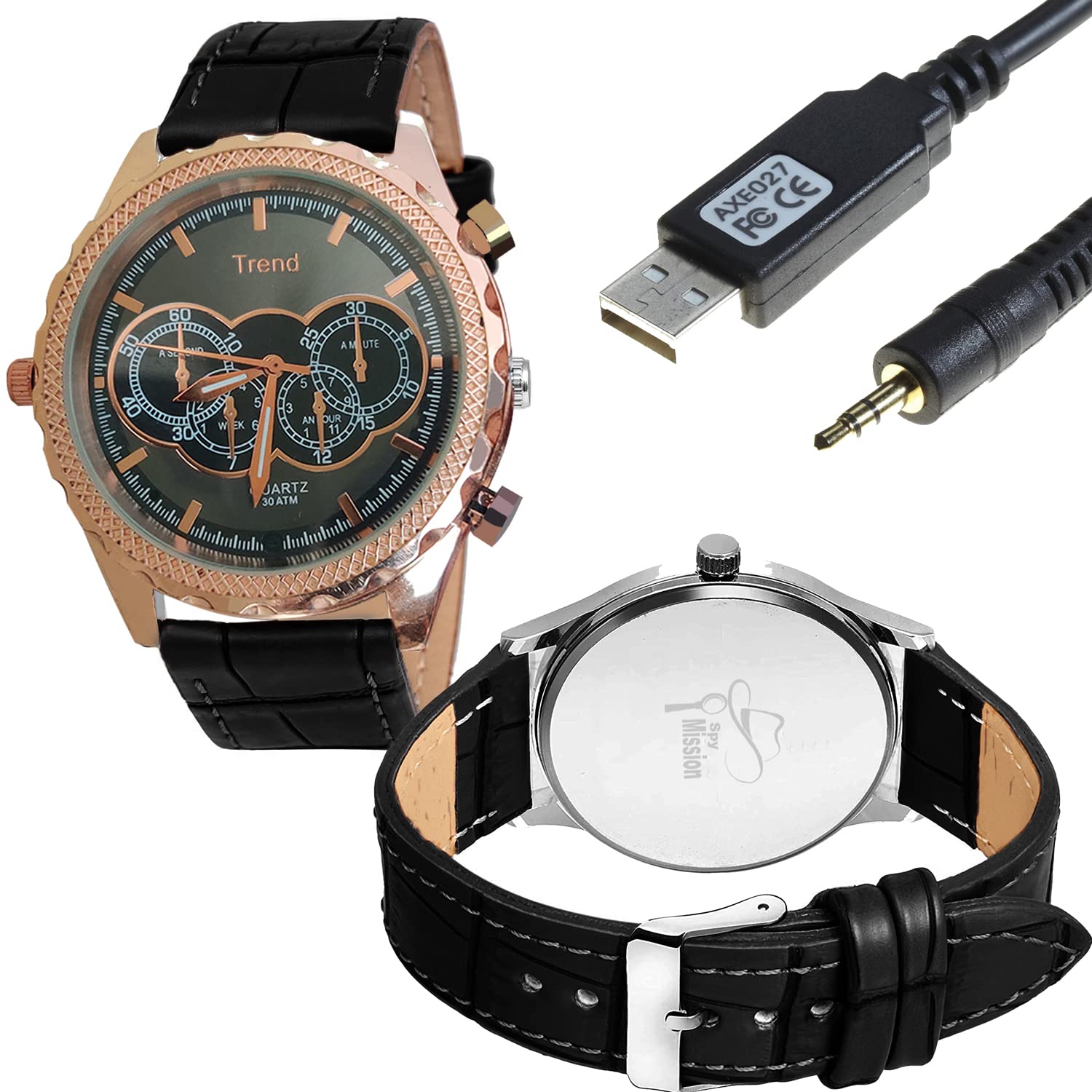 Spy Mission HD Wrist Watch Camera - Portable Surveillance Camcorder with Lens-Shielded Design, 32GB Built-in Memory & Rechargeable Battery for Long Use | Covert Security, Home Monitoring, Undercover Operations