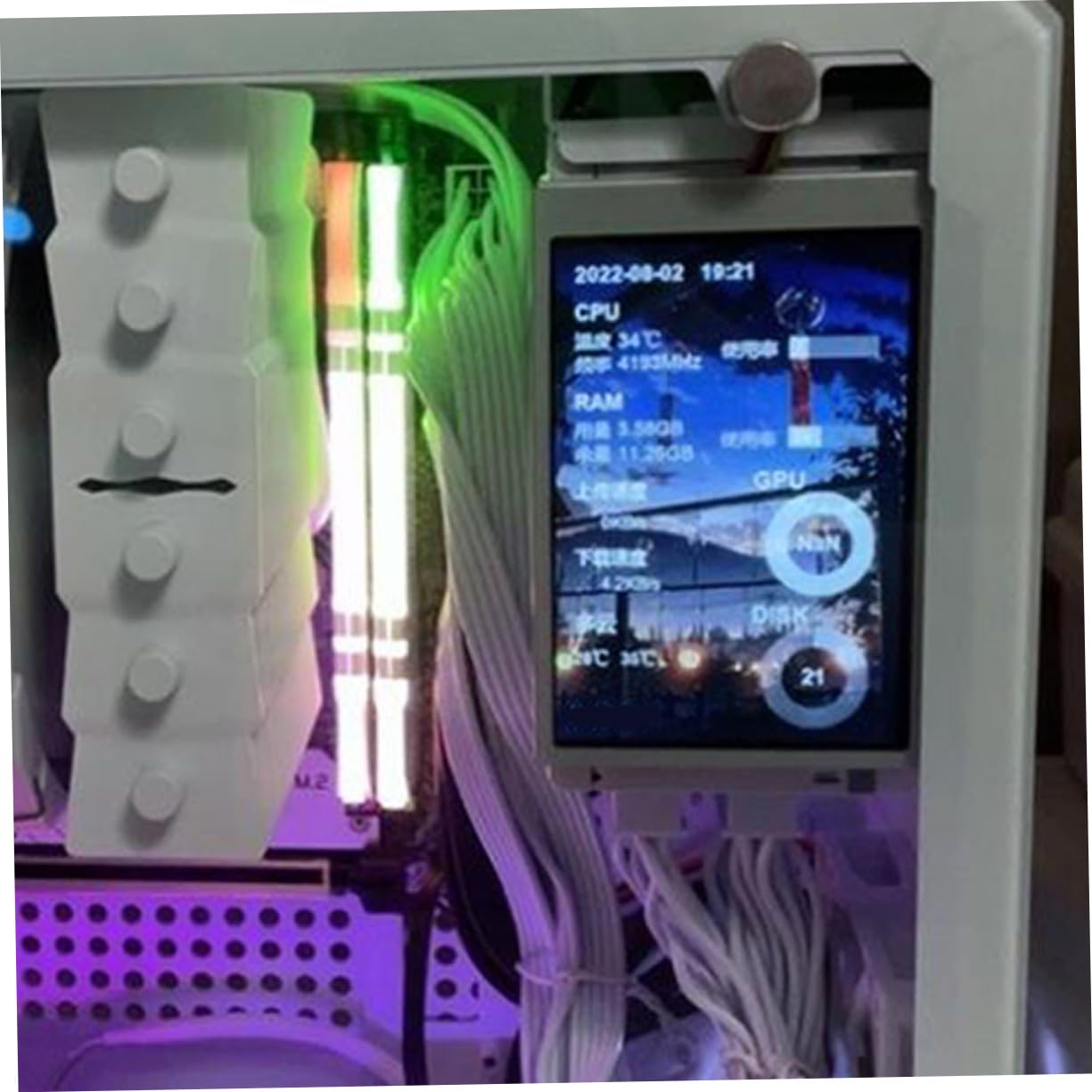 DOITOOL USB Mini Secondary Monitor for PC - HDD & GPU Temperature Display, RAM Data Monitor, Real-Time Computer Performance Screen - Perfect for Gaming, Streaming & Workstation Setups