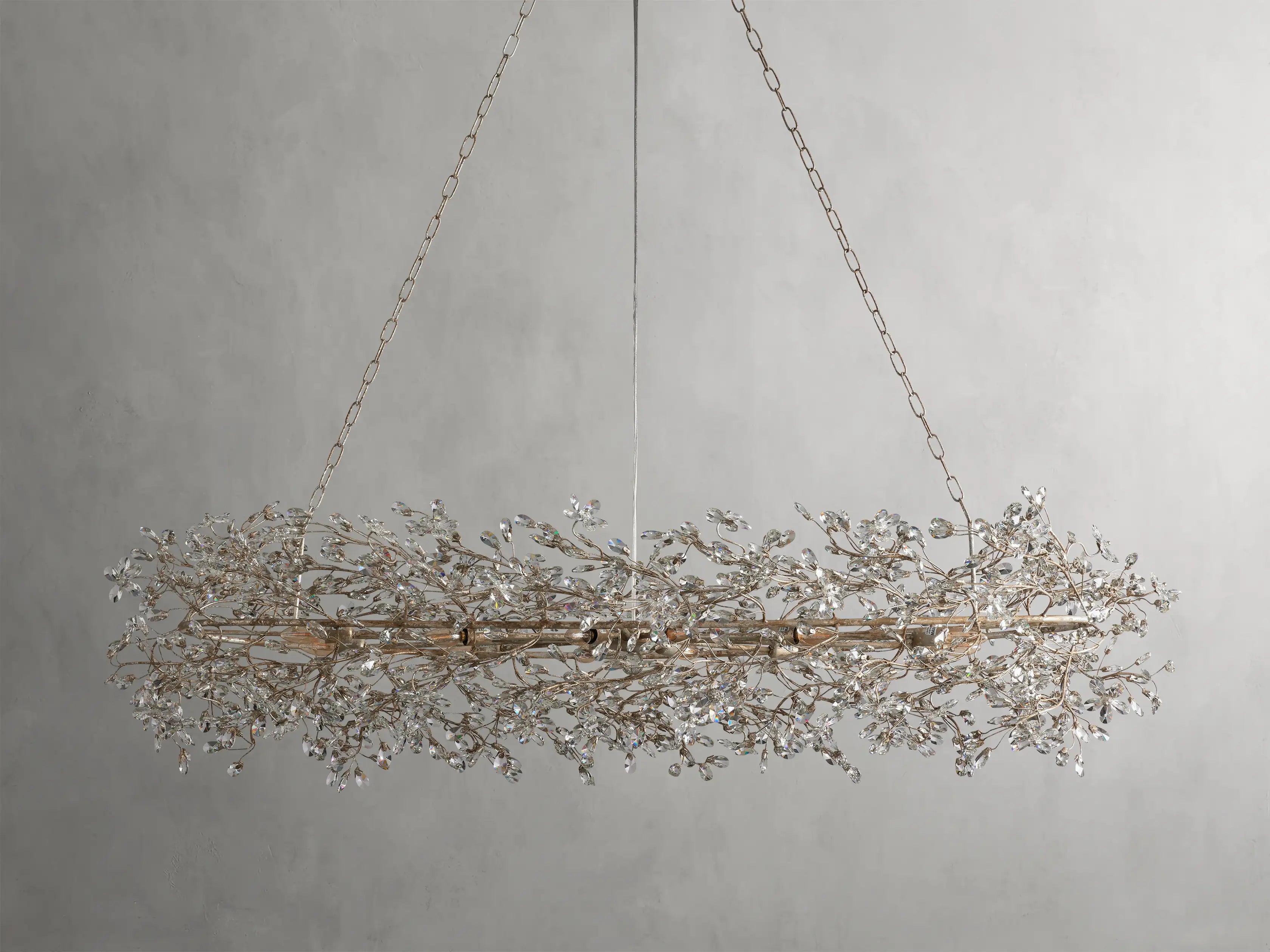Fiore Oval Chandelier 62'' 74'' - Modern Crystal Ceiling Light Fixture for Dining Room, Living Room & Bedroom | Elegant Lighting for Home Decor