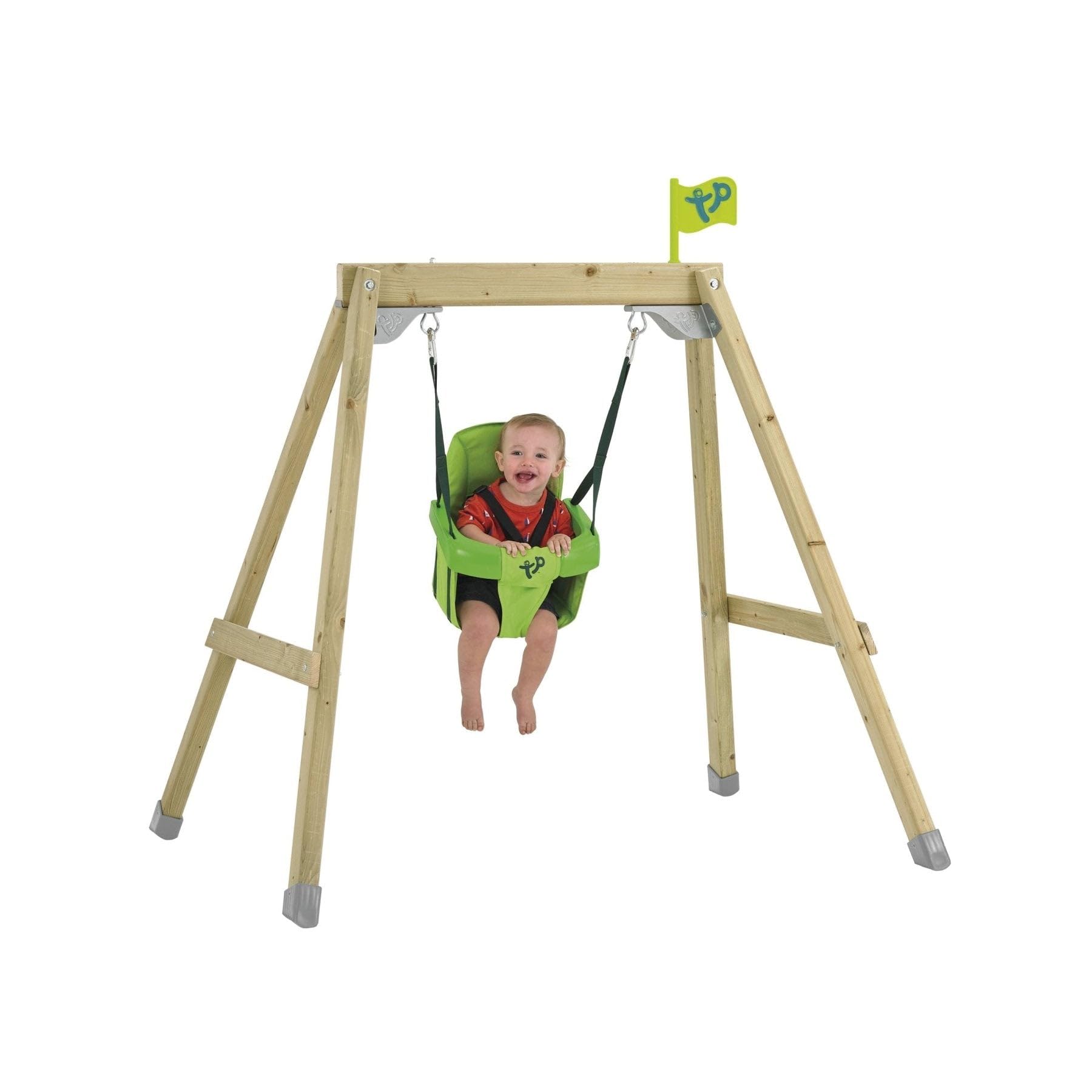 2-in-1 FSC Certified Wooden Swing Set for Kids - Baby Swing Chair & Play Gym with 200cm Anchoring Kit | Outdoor Backyard Playground Equipment for Toddlers & Infants