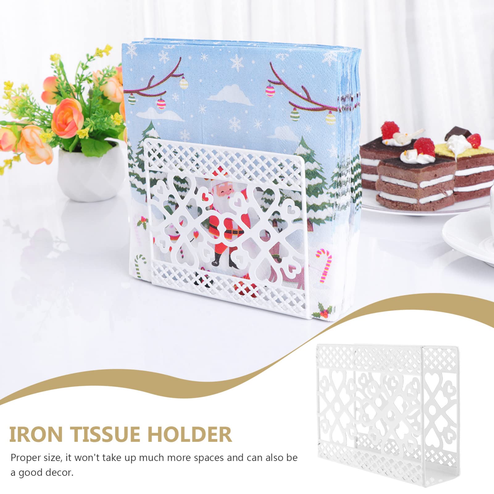 Stainless Steel Napkin Holder - Heavy Duty Iron Paper Napkin Stand for Restaurants, Kitchen & Dining Table - Durable Tissue Organizer Rack for Home, Office & Party Use