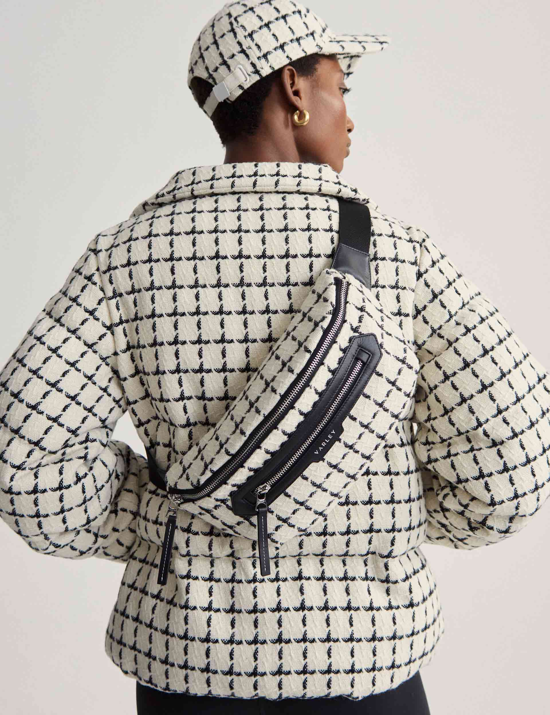 Eugene Check Puffer Jacket - Stylish Egret Mono Check Coat for Men & Women | Perfect for Winter, Outdoor Activities & Casual Wear