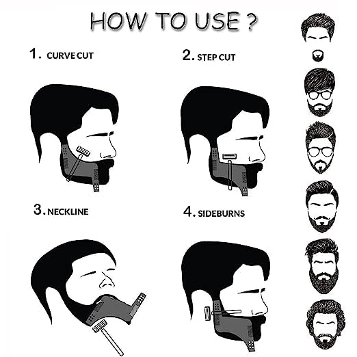 Professional MeeTo Beard Shaper Kit for Men - Precision Beard Trimming Tool with Comb for Home & Salon Use (Black) - Perfect for Grooming, Styling & Maintaining Facial Hair