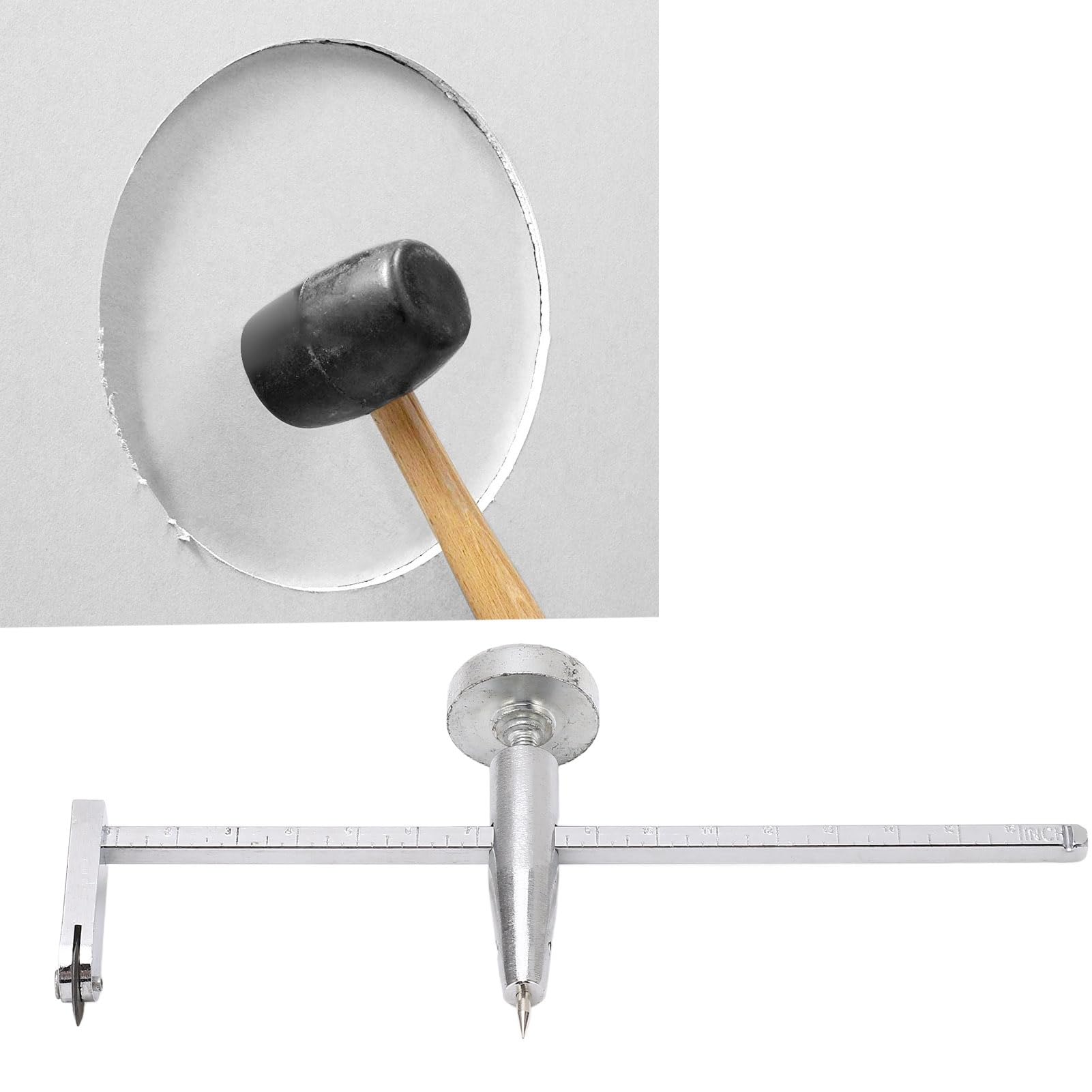 Premium Drywall Circle Hole Cutter - Adjustable Steel Shaft Plasterboard Saw for Perfect Round Cuts | Professional Drywall Cutting Tool for Electrical Boxes, Ceiling Lights & HVAC Installations
