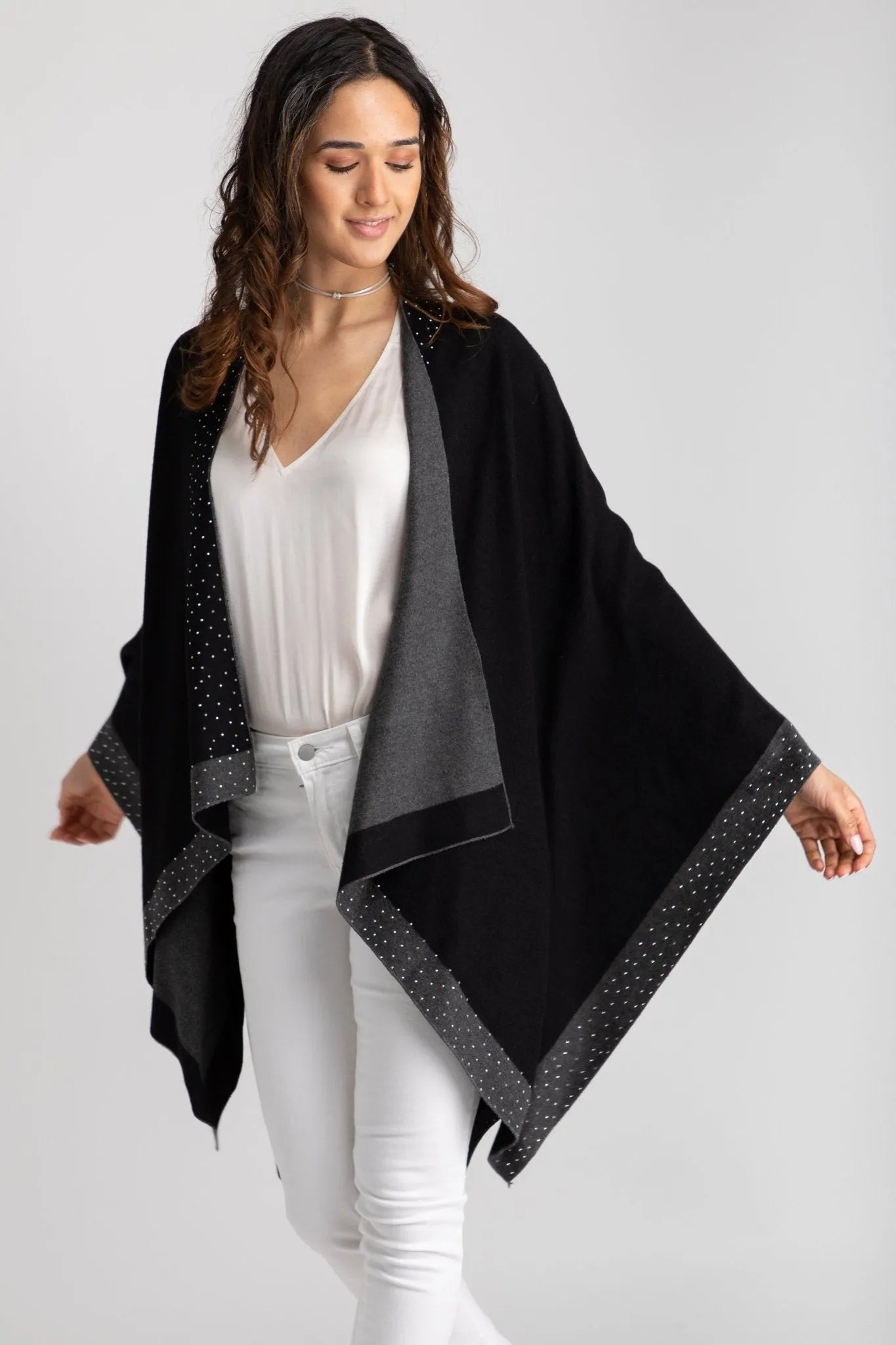 Elegant Sparkle Border Kimono Robe for Women - Perfect for Weddings, Parties & Special Occasions