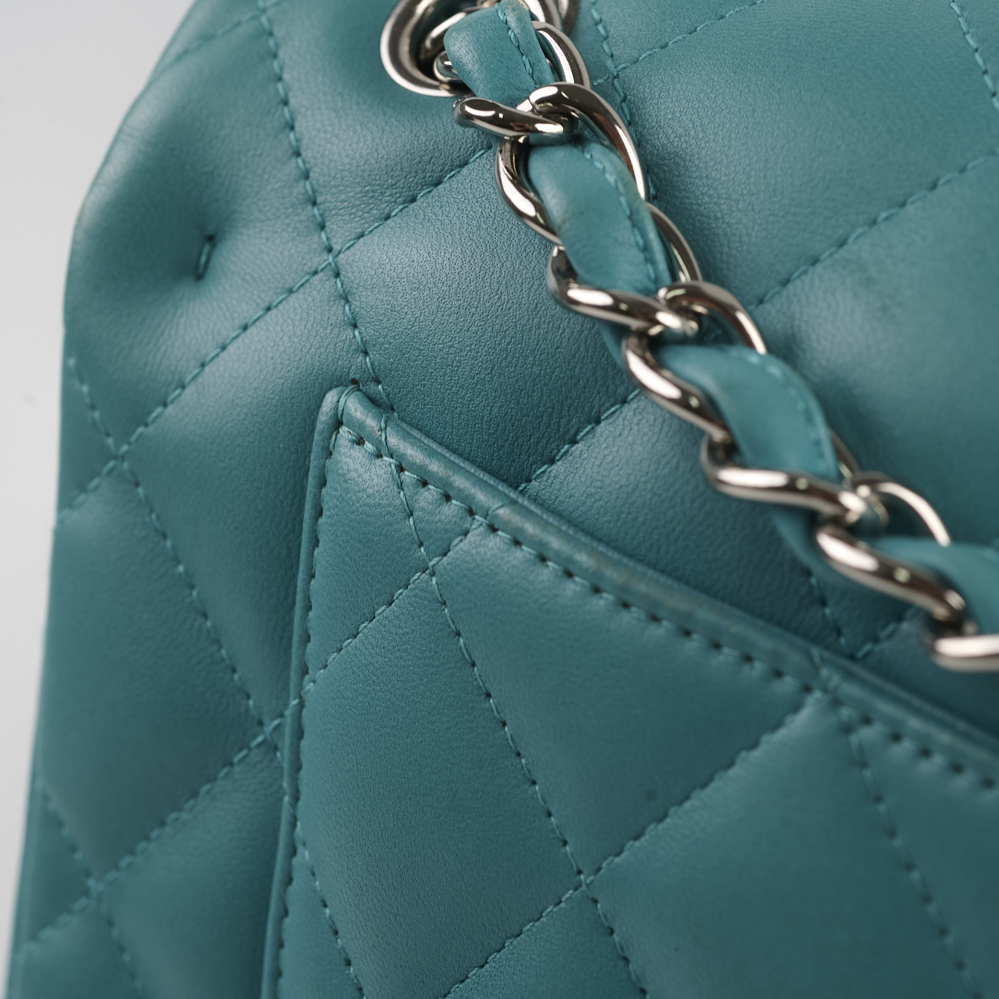 Chanel Jumbo Double Flap Lambskin Blue Leather Shoulder Bag - Luxury Designer Handbag for Women | Perfect for Work, Evening Events & Special Occasions
