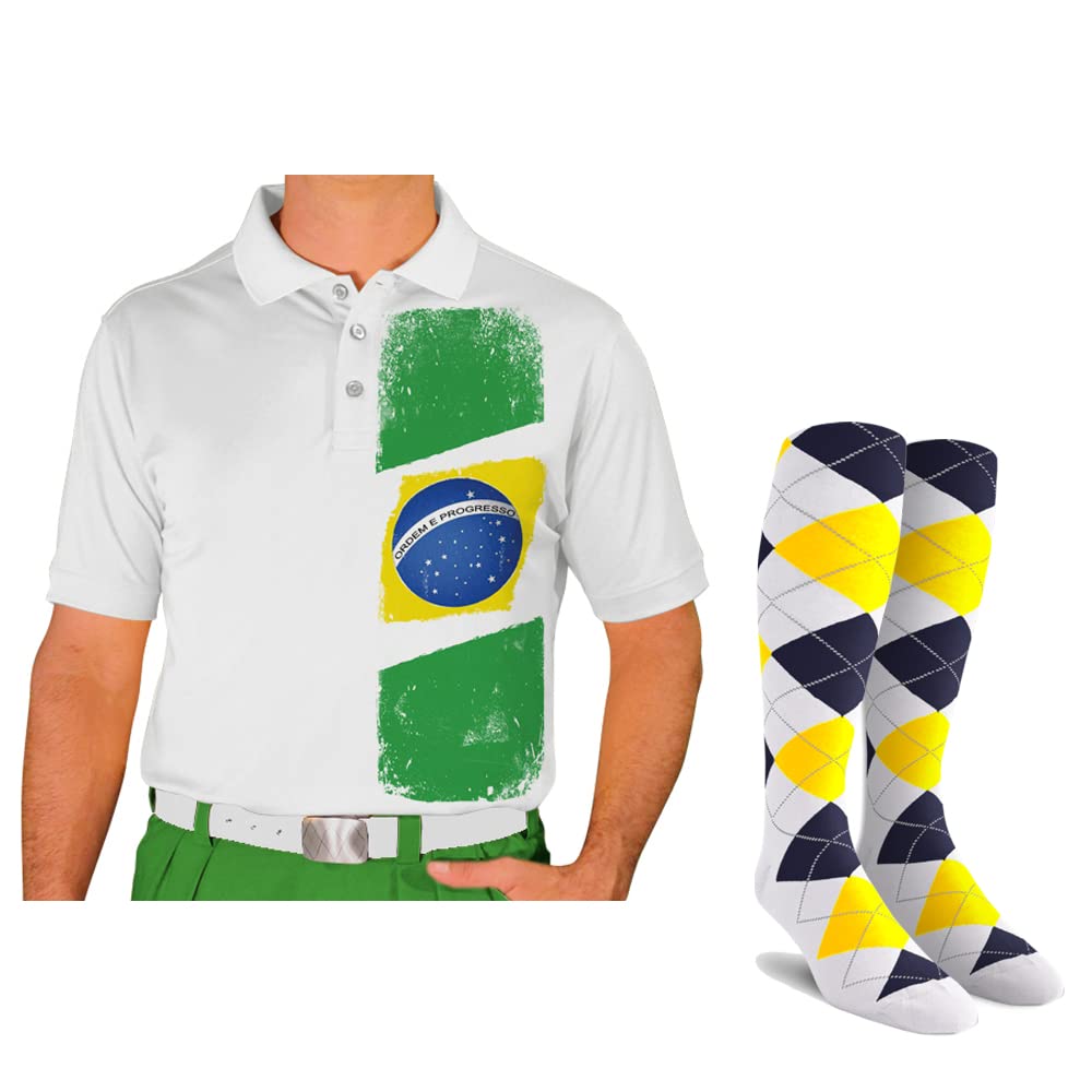 Men's Homeland Golf Shirt with Comfortable Socks - Breathable Performance Polo for Golfing, Casual Wear & Outdoor Activities