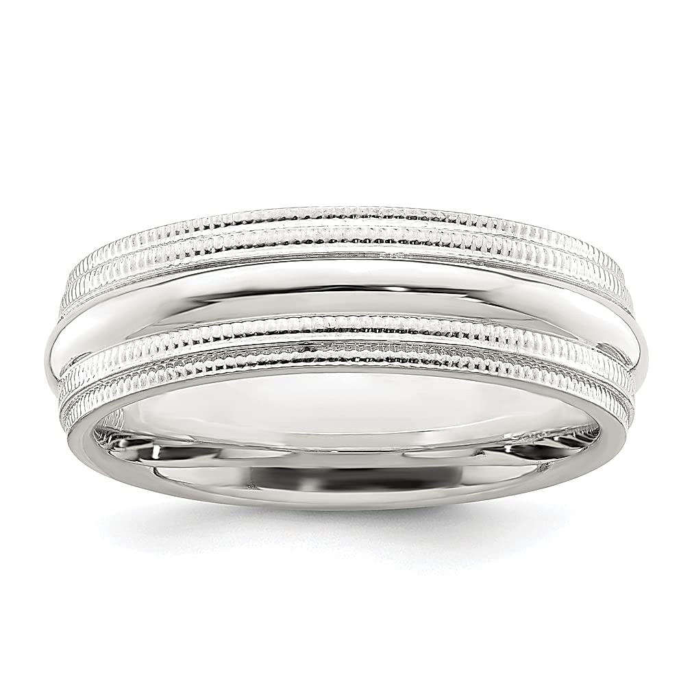 925 Sterling Silver 6mm Comfort Fit Double Milgrain Wedding Band Ring - Size 10 Classic Fine Jewelry for Women - Perfect Anniversary, Engagement & Wedding Gift for Her - Ideal for Everyday Wear & Special Occasions