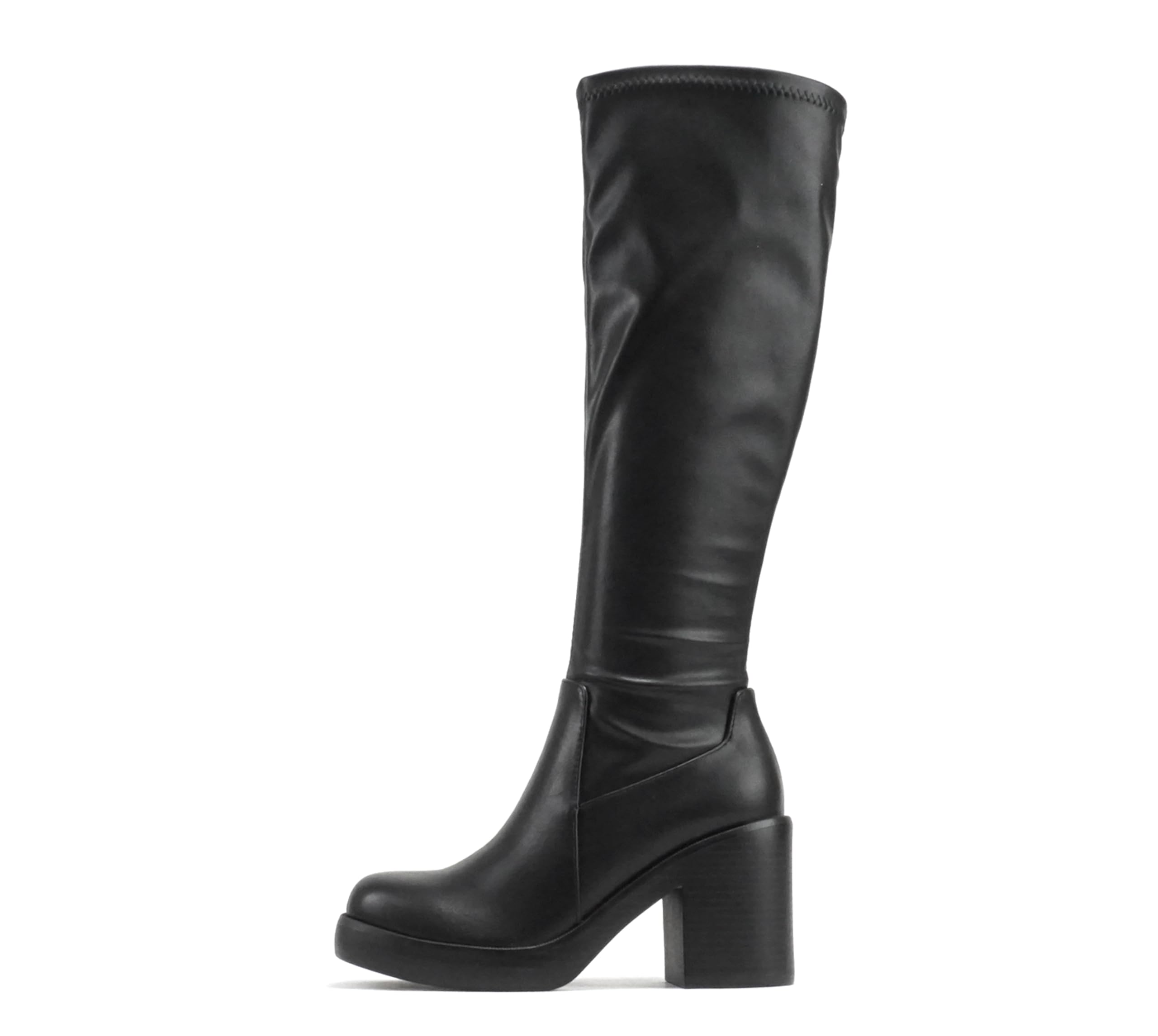 Sonia Women's Knee High Chunky Block Heel Platform Boots - Stylish Winter Fashion Boots for Women, Comfortable & Trendy for Office, Party & Night Out