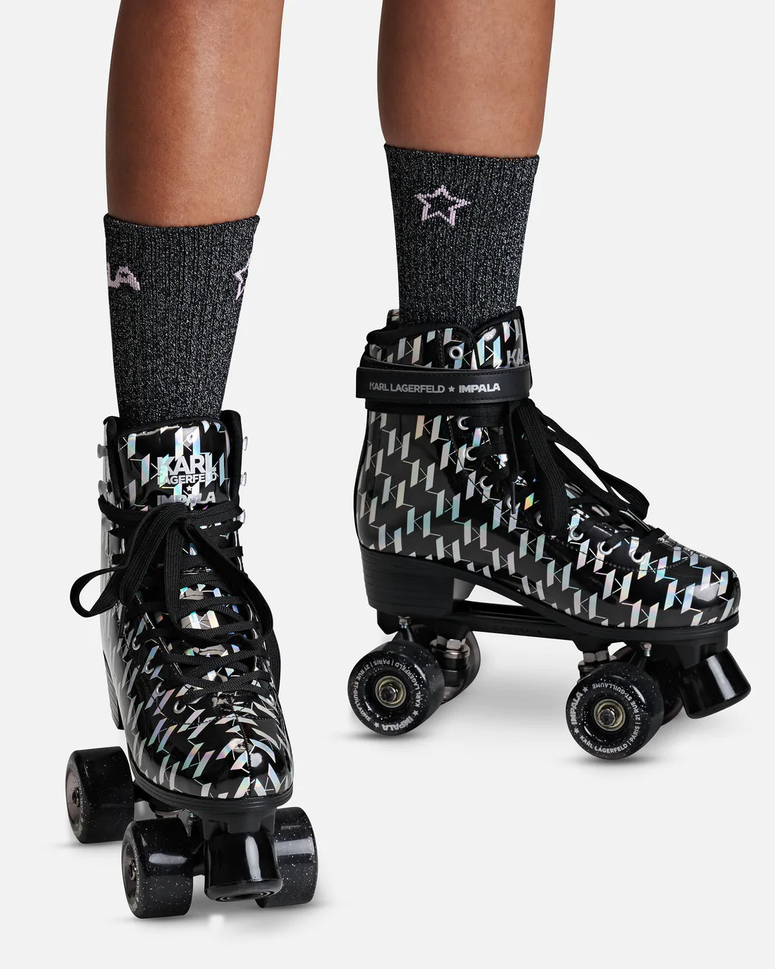 Impala Rollerskates for Women - Karl Lagerfeld Collection - Retro Style Quad Roller Skates for Outdoor & Indoor Skating - Perfect for Rinks, Parks & Roller Disco Parties
