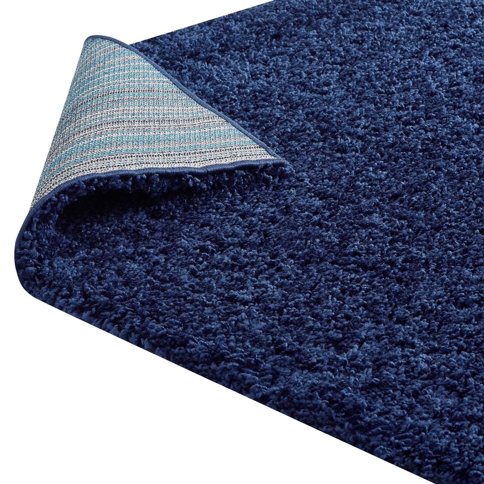 Modern Contemporary Urban Design Navy Blue Area Rug - Non-Slip Living Room Carpet, Soft Fabric Runner for Lounge, Bedroom & Hallway Decor - Perfect for Home, Office & Dorm