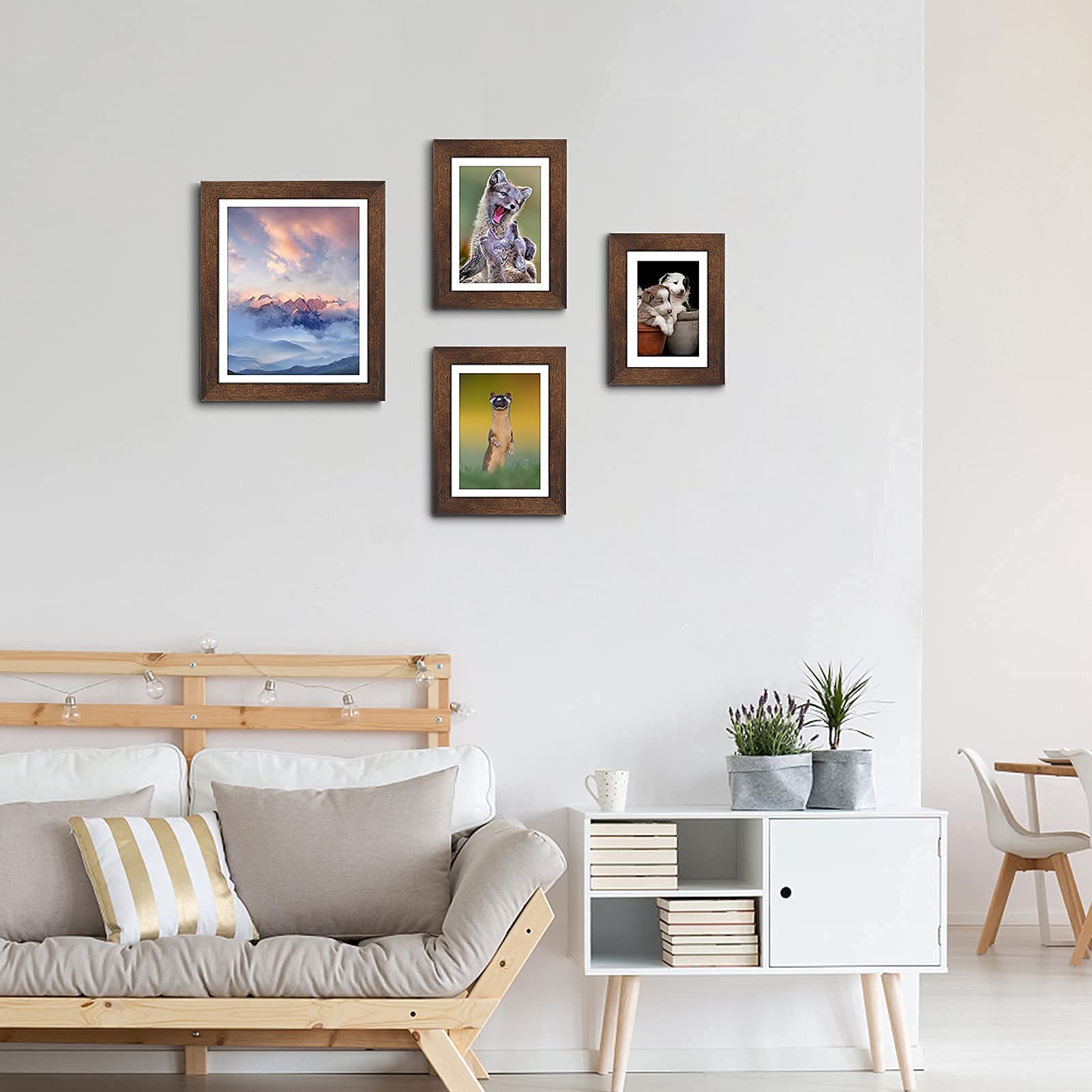 4x6 Picture Frames Set of 4 - Black Wooden Photo Frames for Wall or Tabletop Display - Perfect for Family Photos, Wedding Pictures, and Home Decor